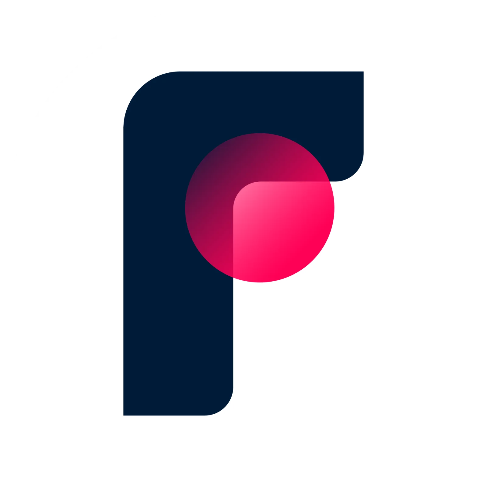 Geometric Navy Letter P with Pink Gradient Circle Free PNG