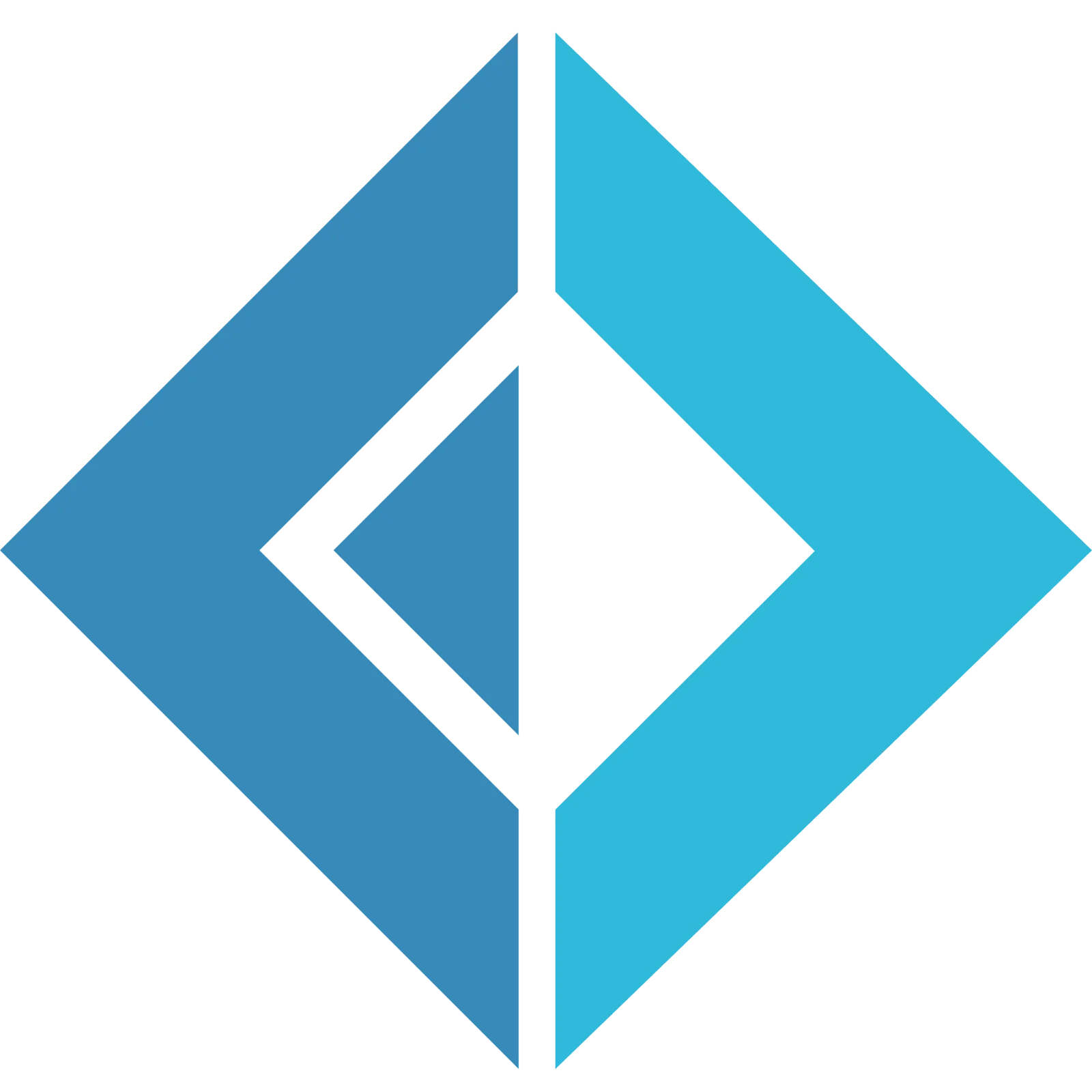 Blue and Cyan Split Diamond Emblem Free PNG