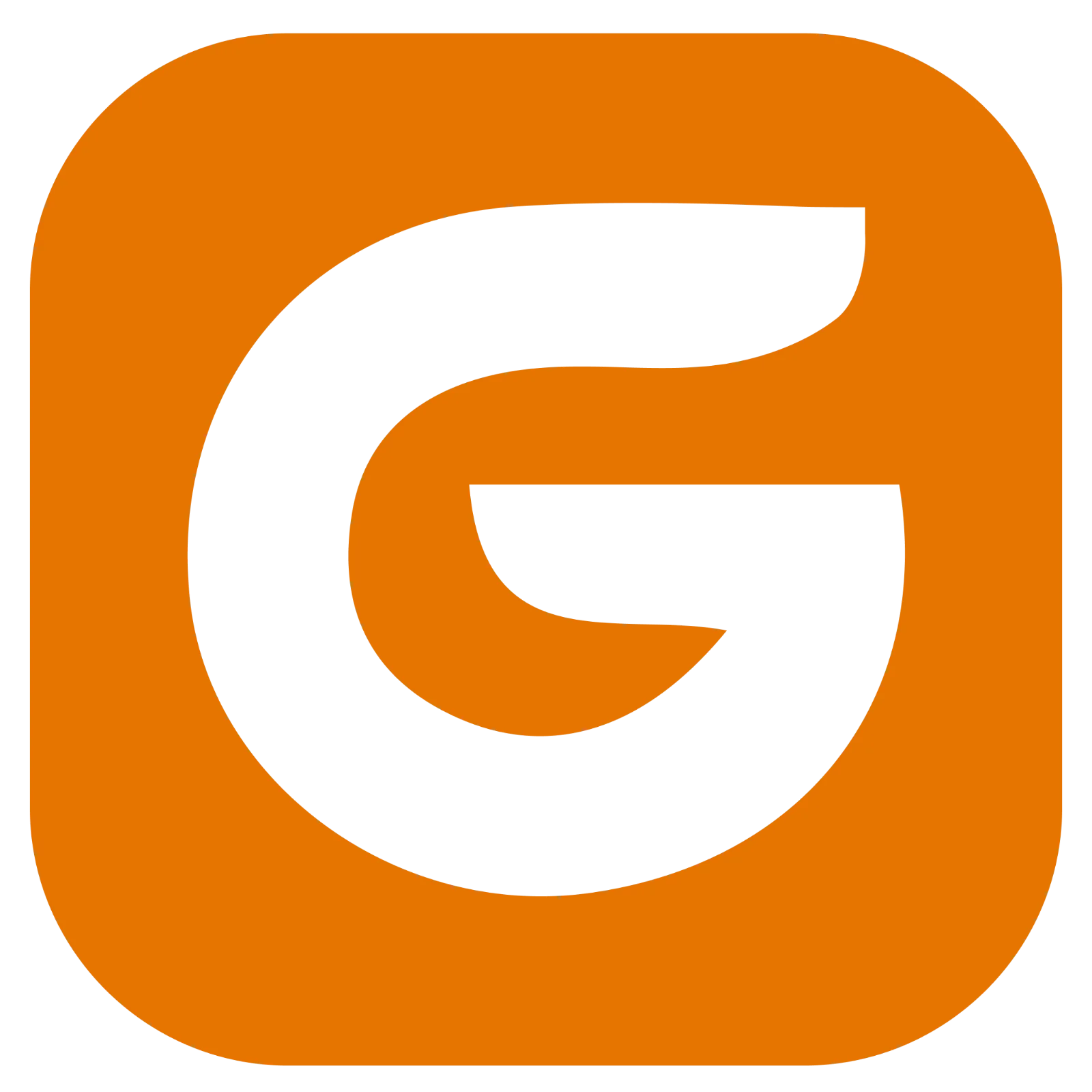 Orange Rounded Square with Bold G Cutout Free PNG