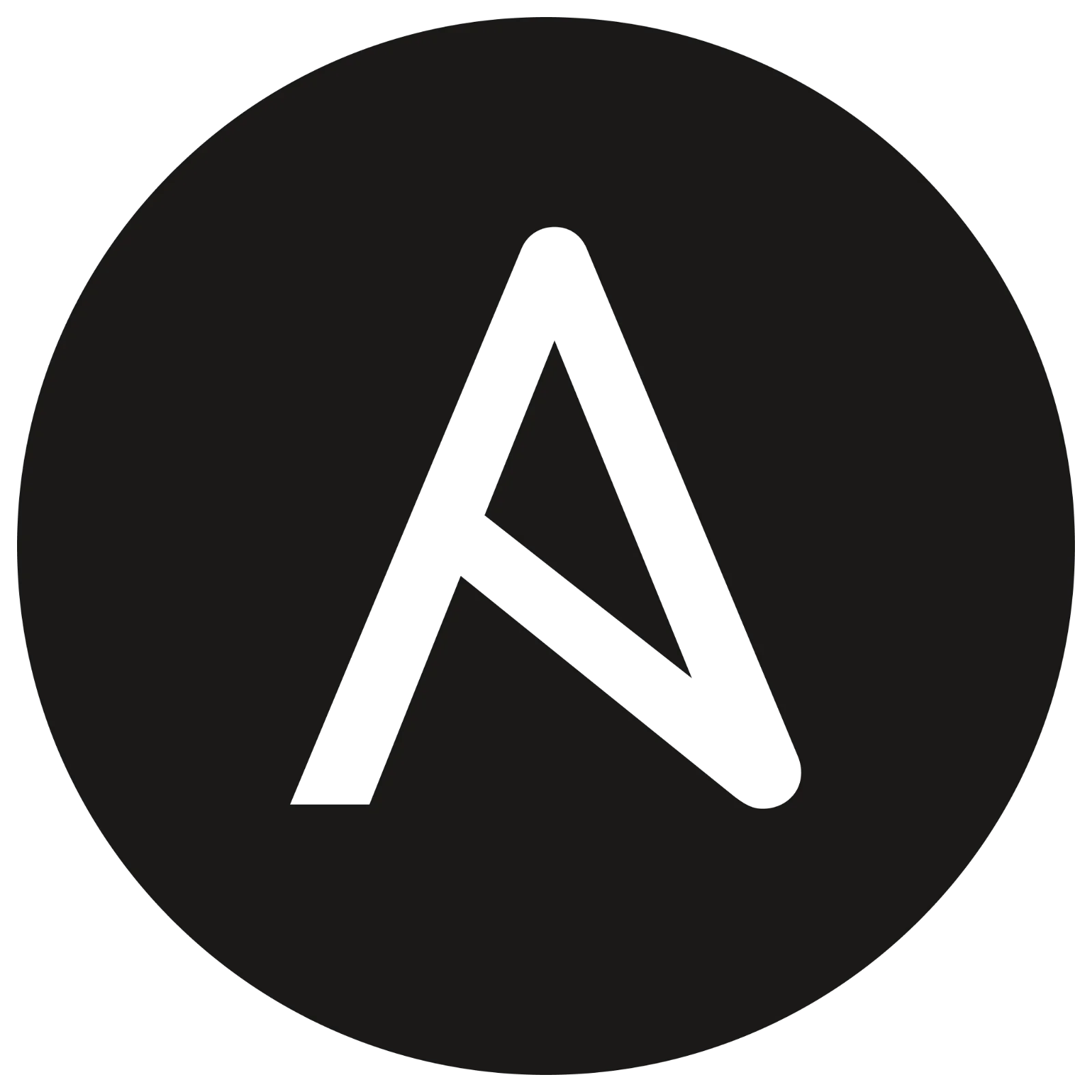 Free PNG of an Angular A Symbol in a Dark Circle