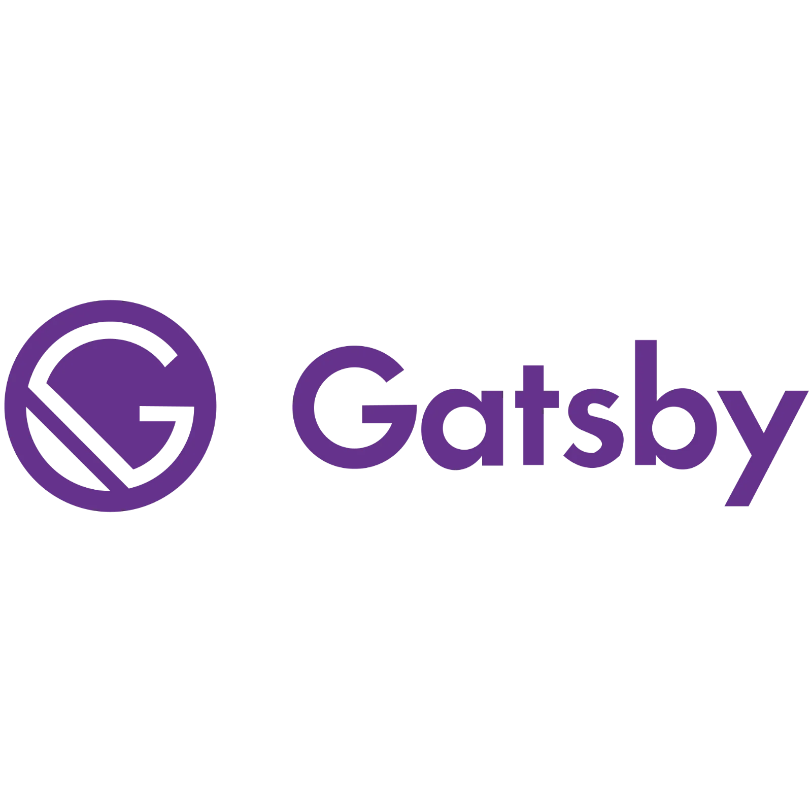 Purple Gatsby Logo and Wordmark on Black Background Free PNG