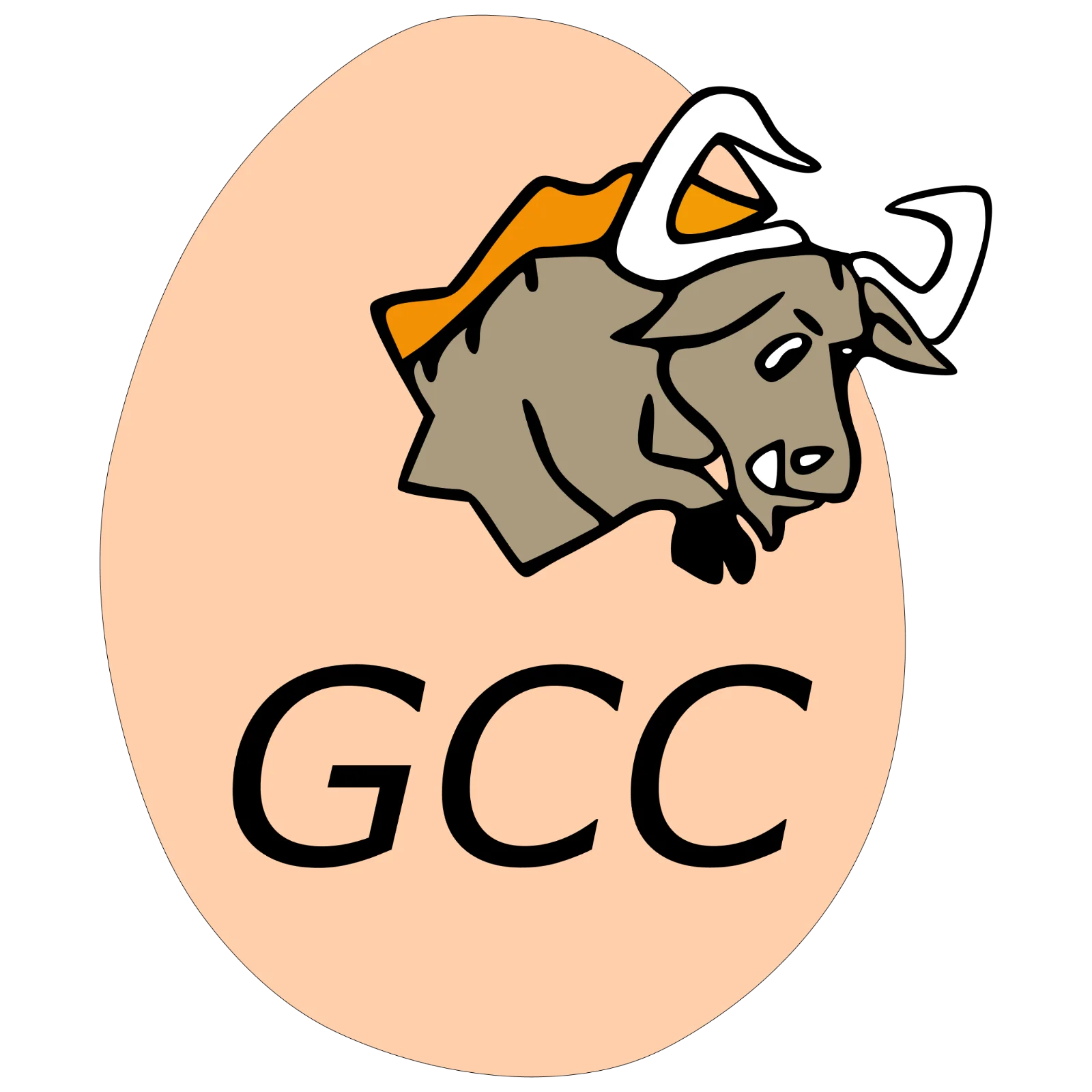 GCC Bull Head Emblem on Peach Oval with Free PNG
