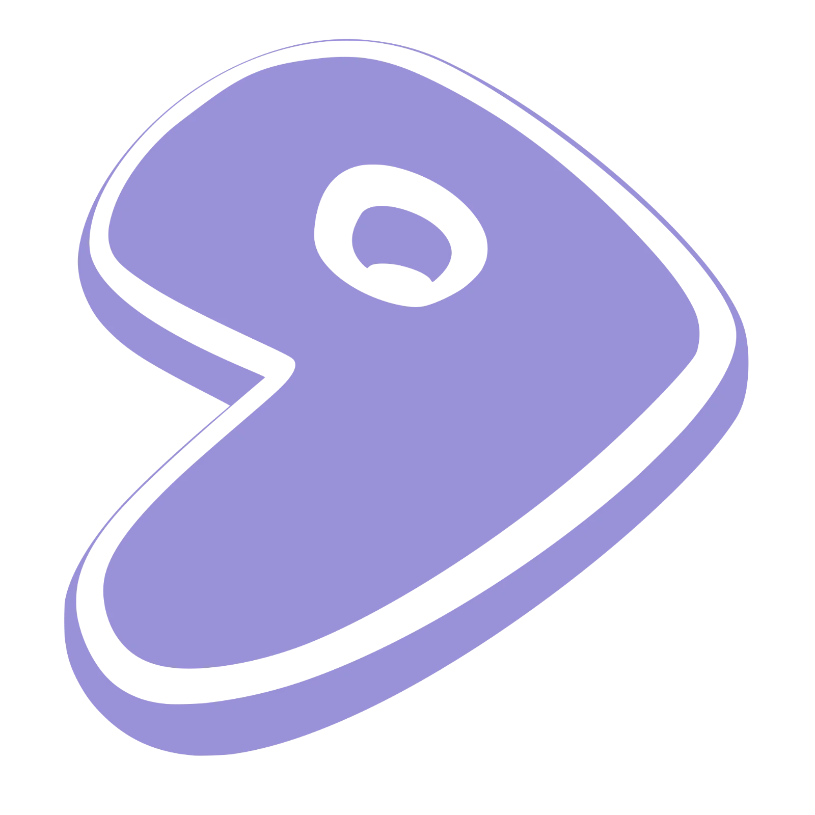 Lavender 3D Number 2 in Tilted Perspective Free PNG