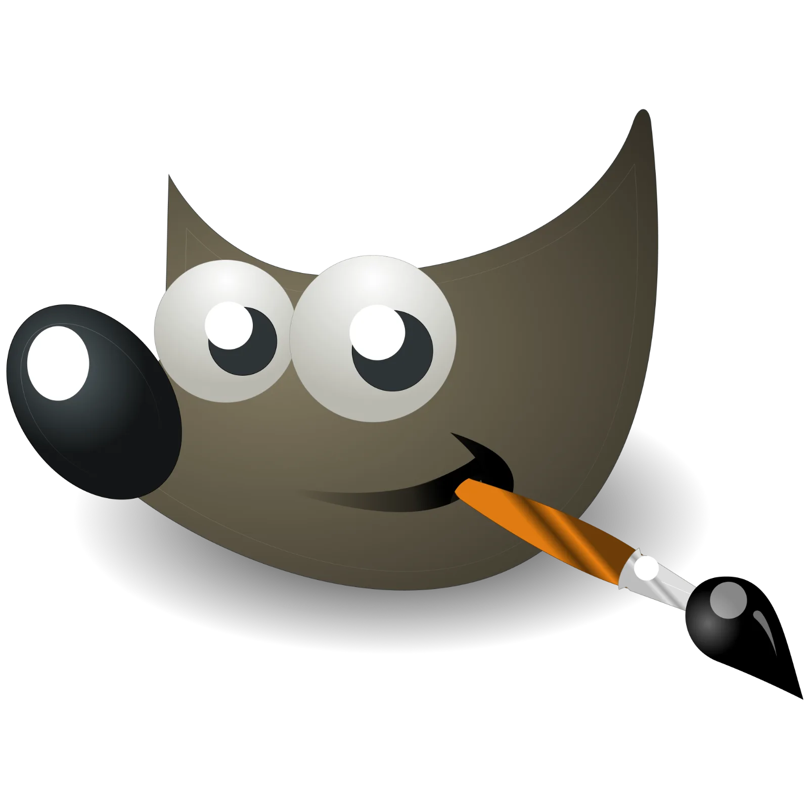 Wide-Eyed Brown Cartoon Mascot with a Paintbrush - Free PNG