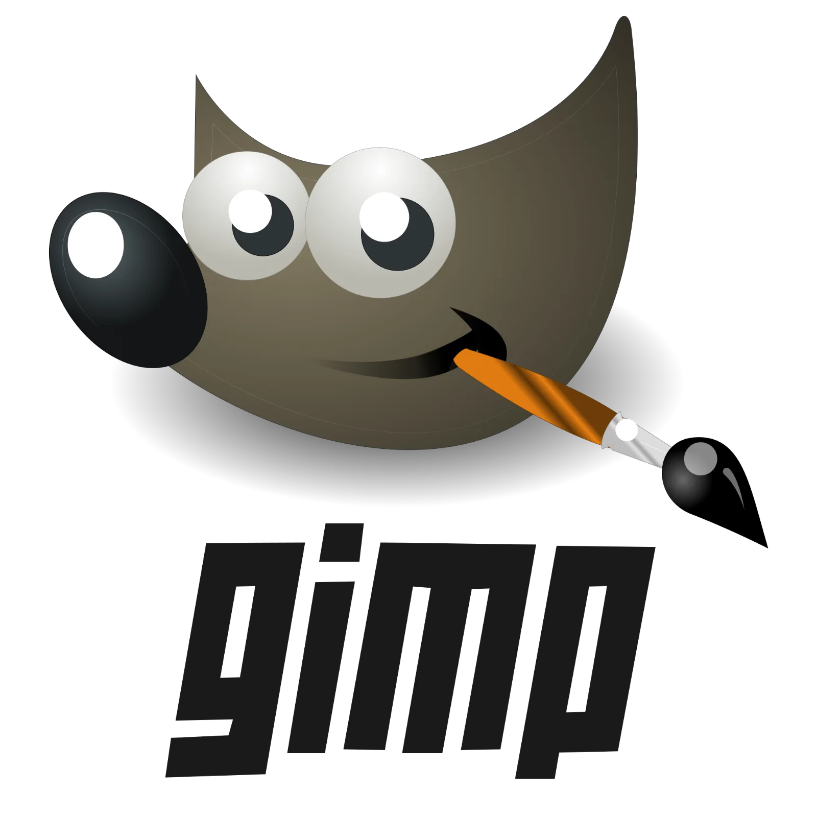 GIMP Mascot Wilber with Paintbrush Free PNG