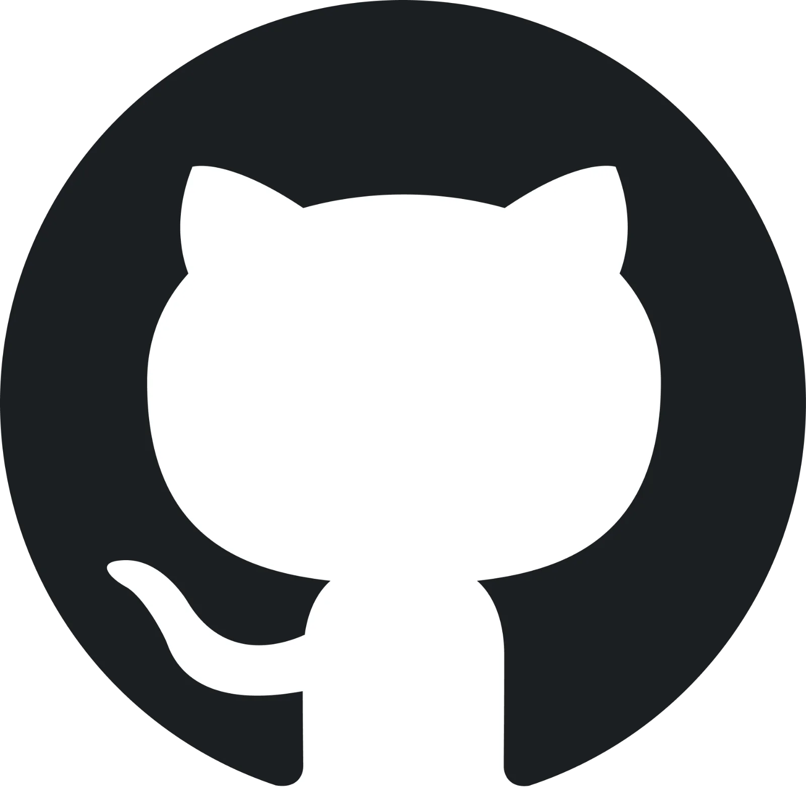 White Octocat Silhouette in a Dark Circular Badge Free PNG