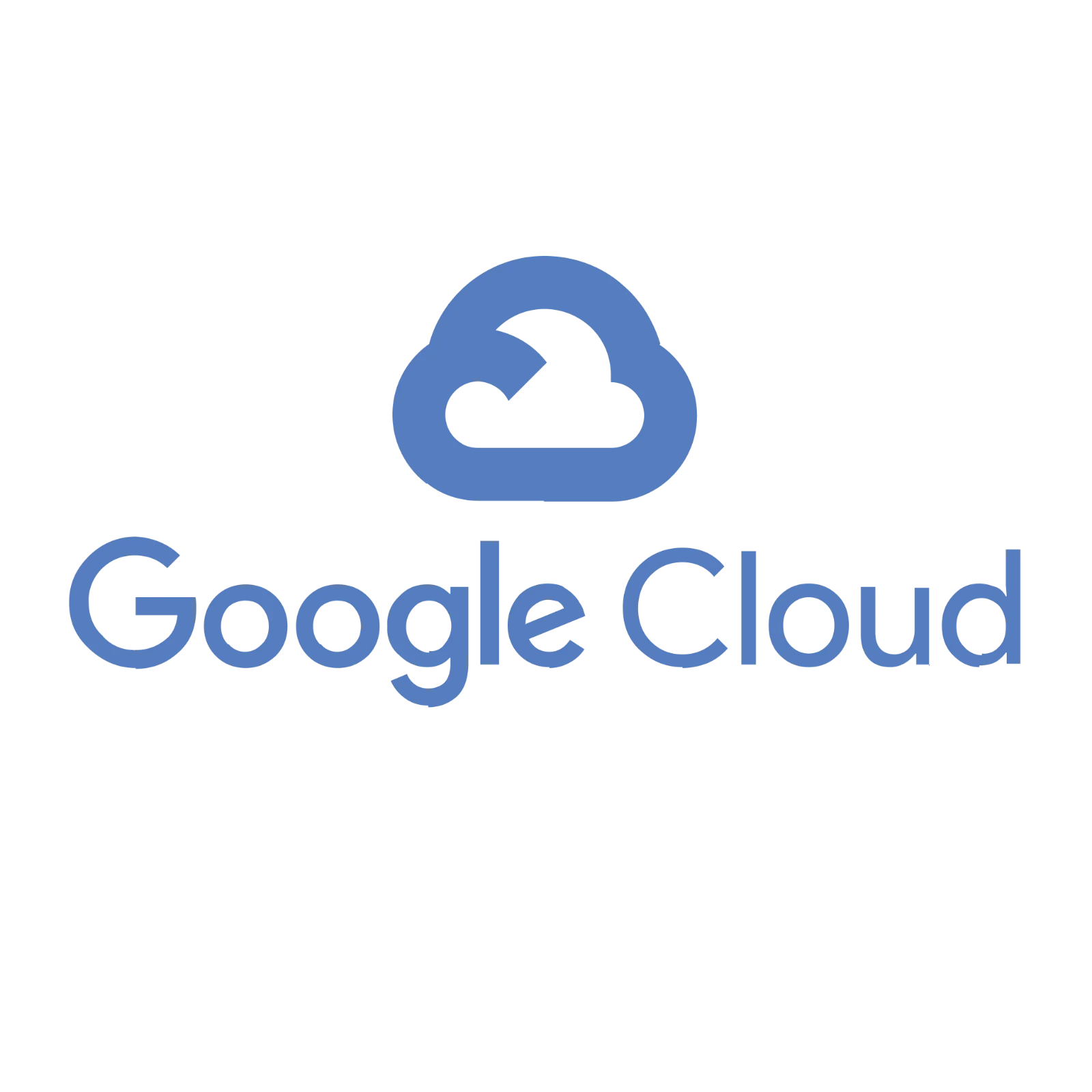 Blue Google Cloud Logo and Wordmark Free PNG