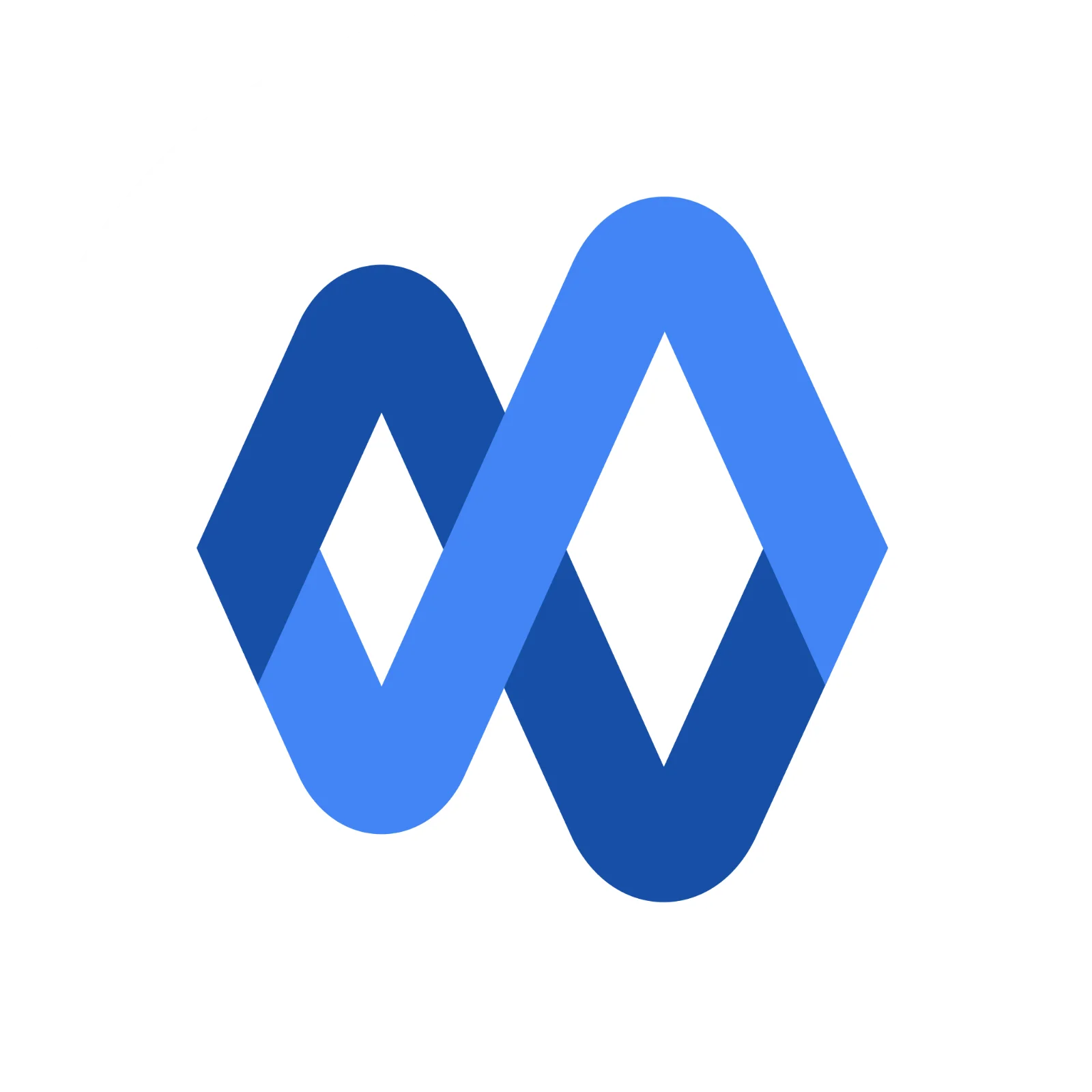 Blue Interlocking Ribbon Symbol on White Circle | Free PNG