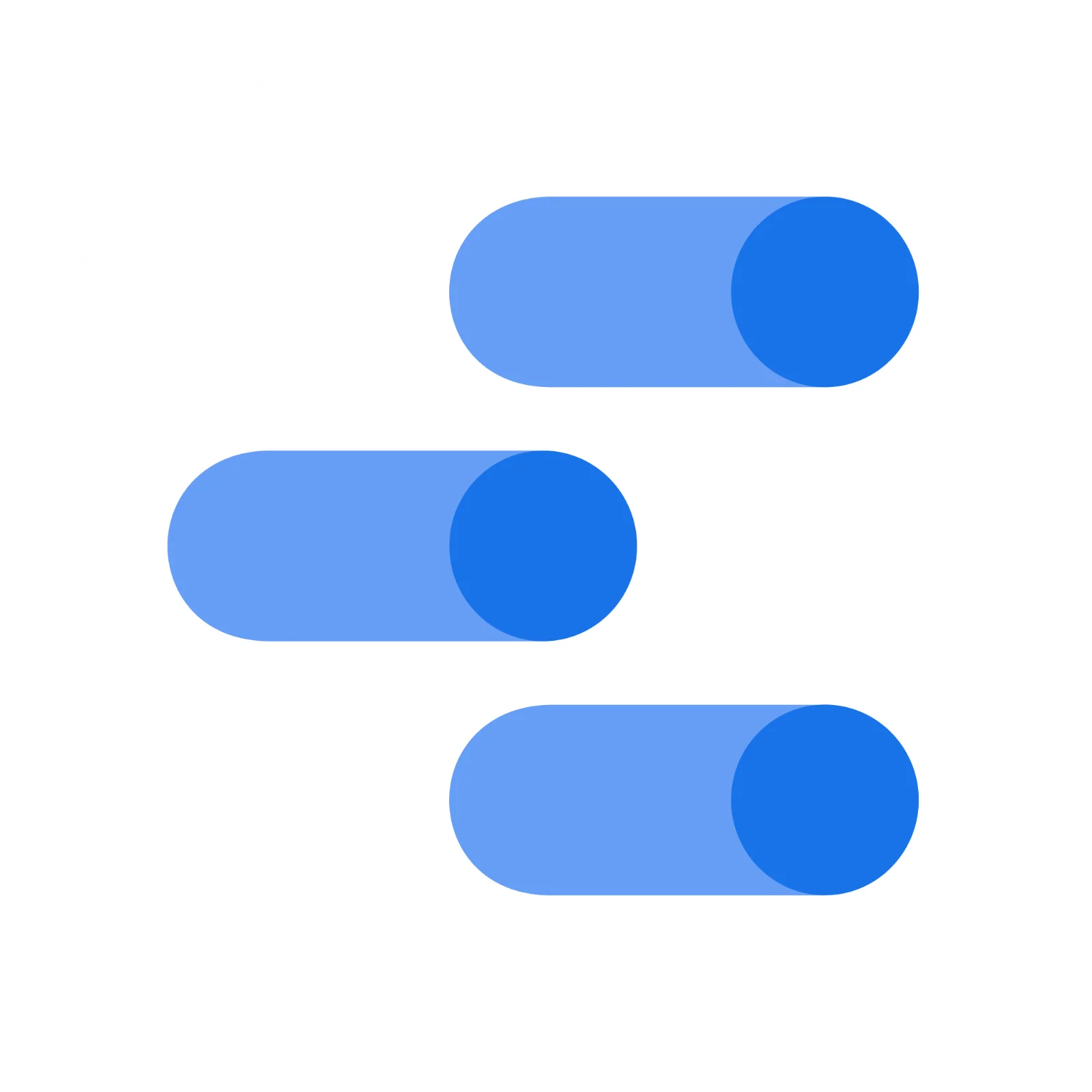 Blue Toggle Switches Settings Icon Free PNG