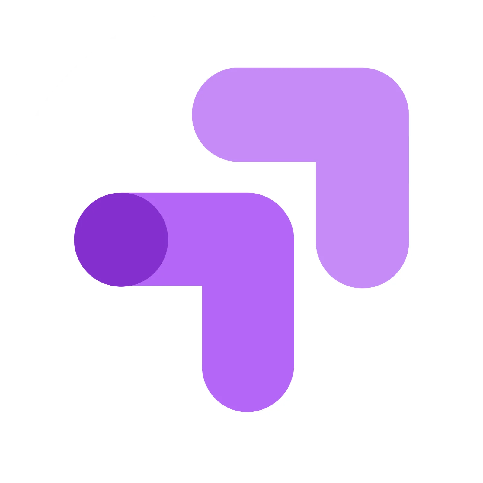Purple Abstract Bent-Bar Symbol on a White Circle | Free PNG