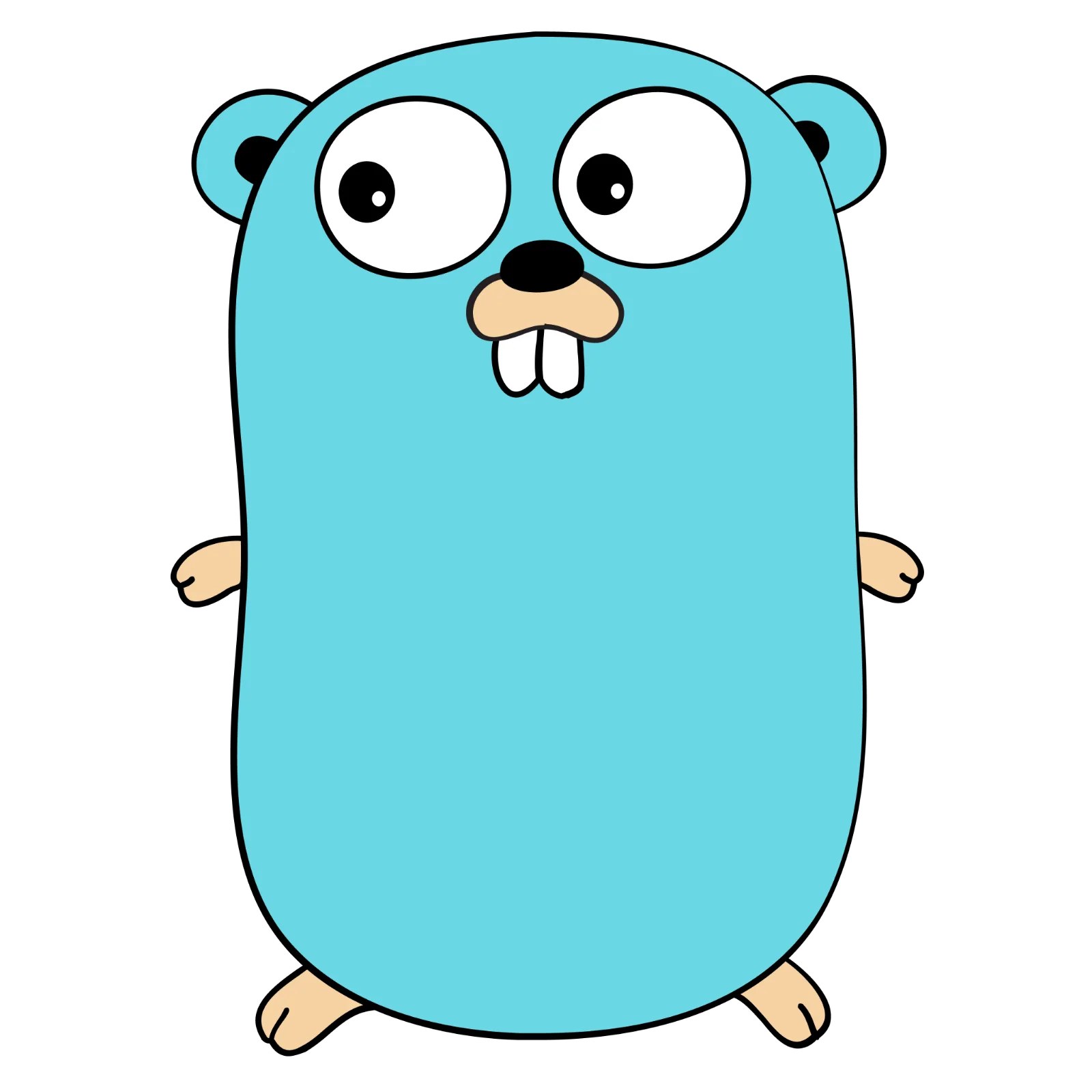 Cartoon Blue Gopher Mascot Free PNG