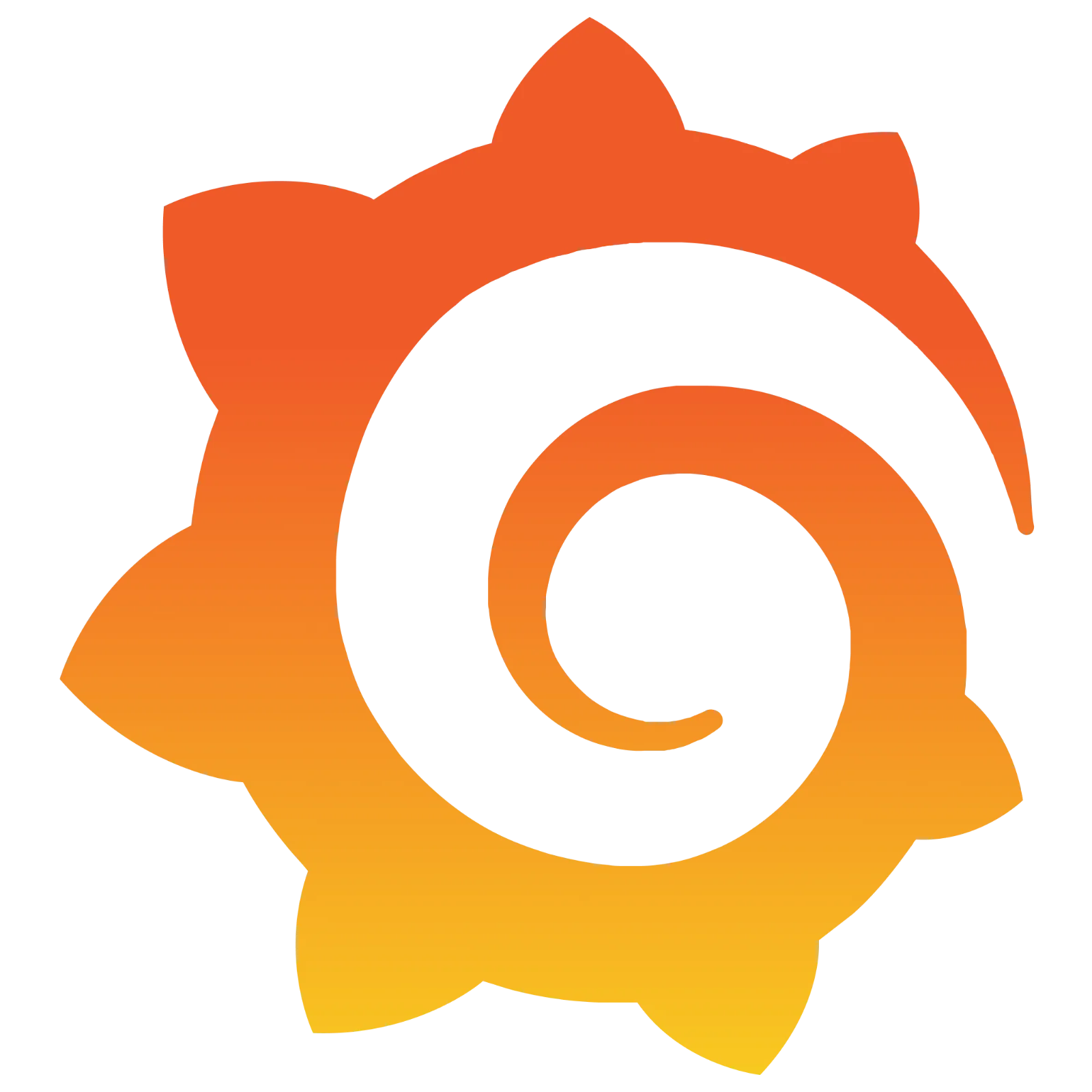 Orange and Yellow Spiral Sunburst Icon Free PNG