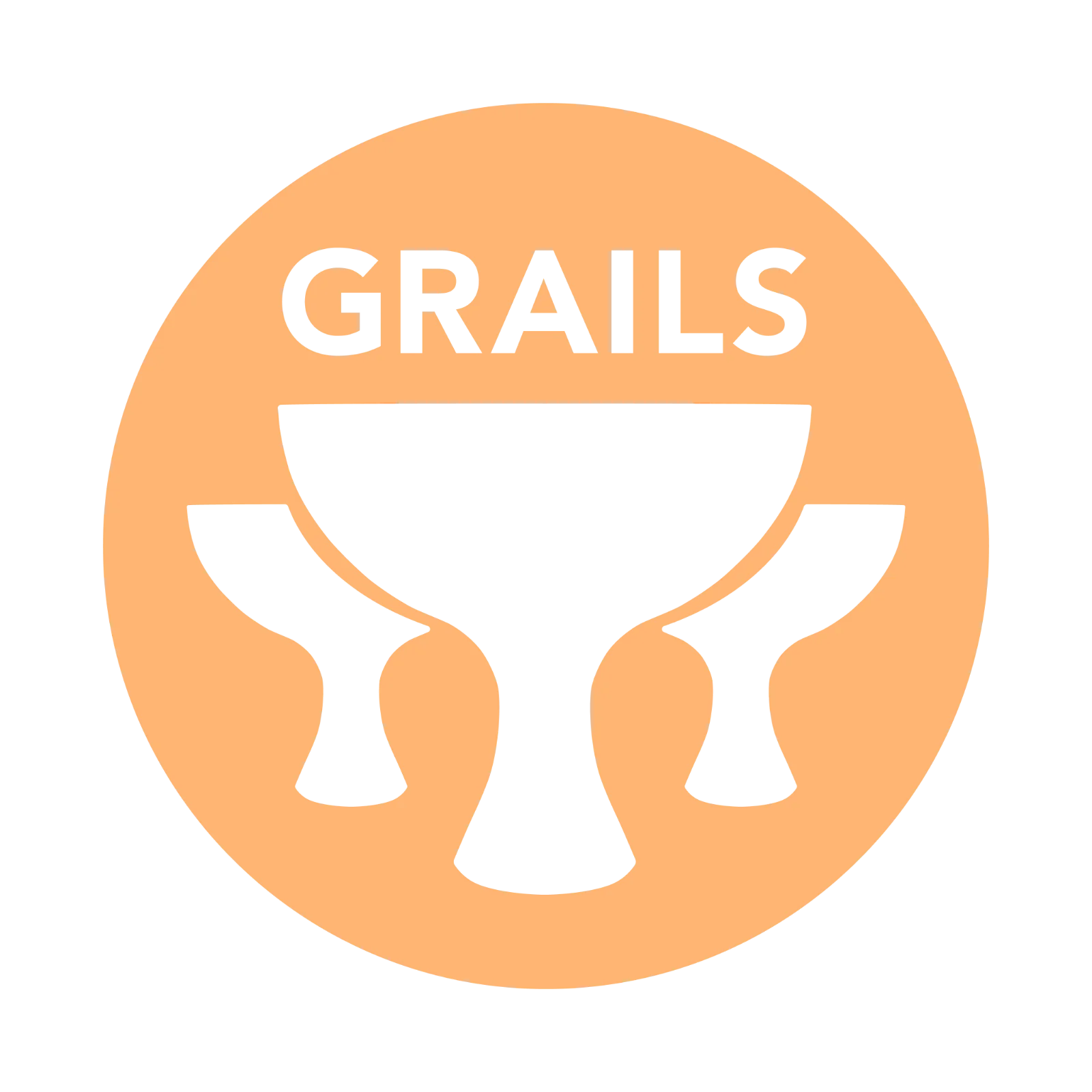 GRAILS Orange Circular Cutout Emblem Free PNG