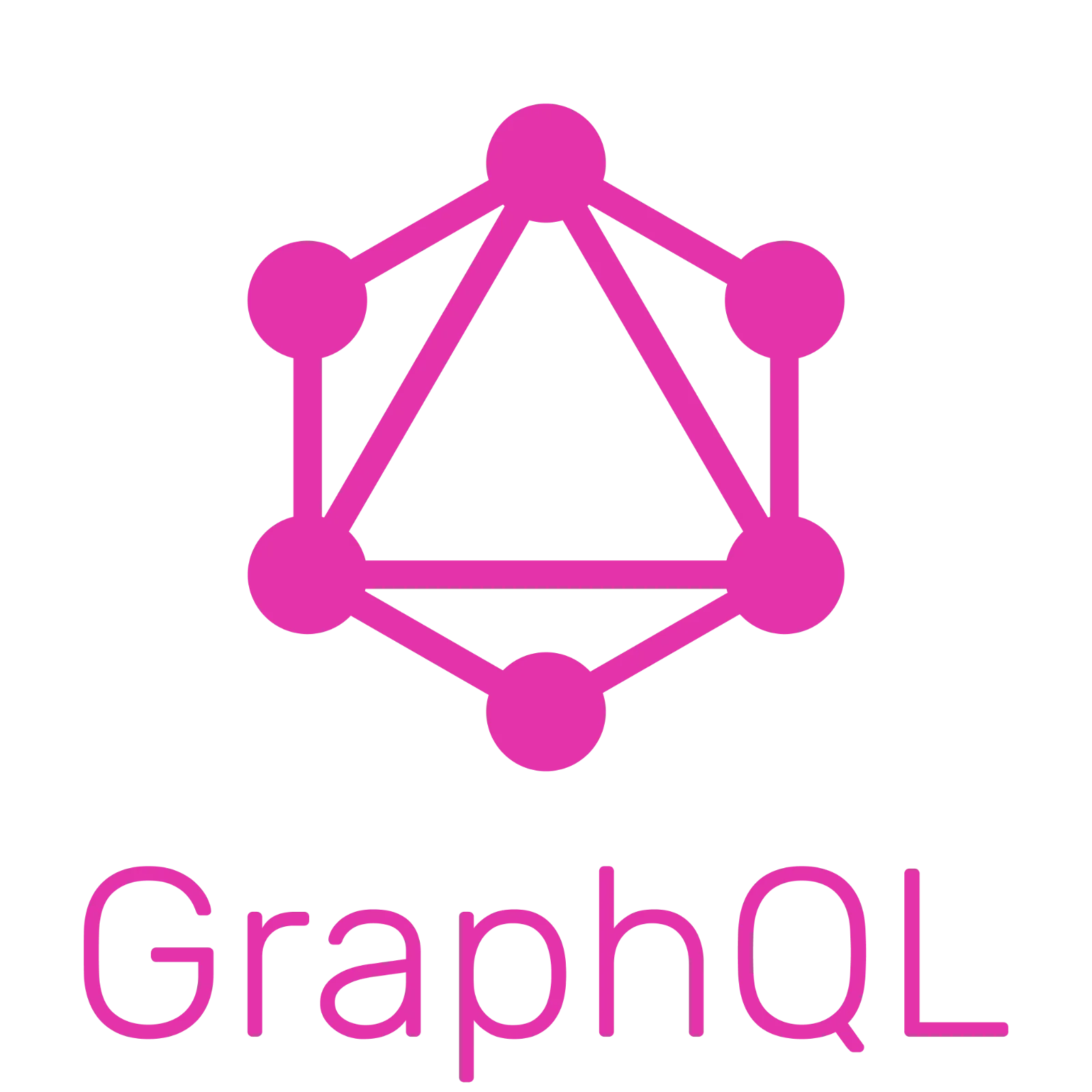GraphQL Logo in Magenta on Black Background Free PNG