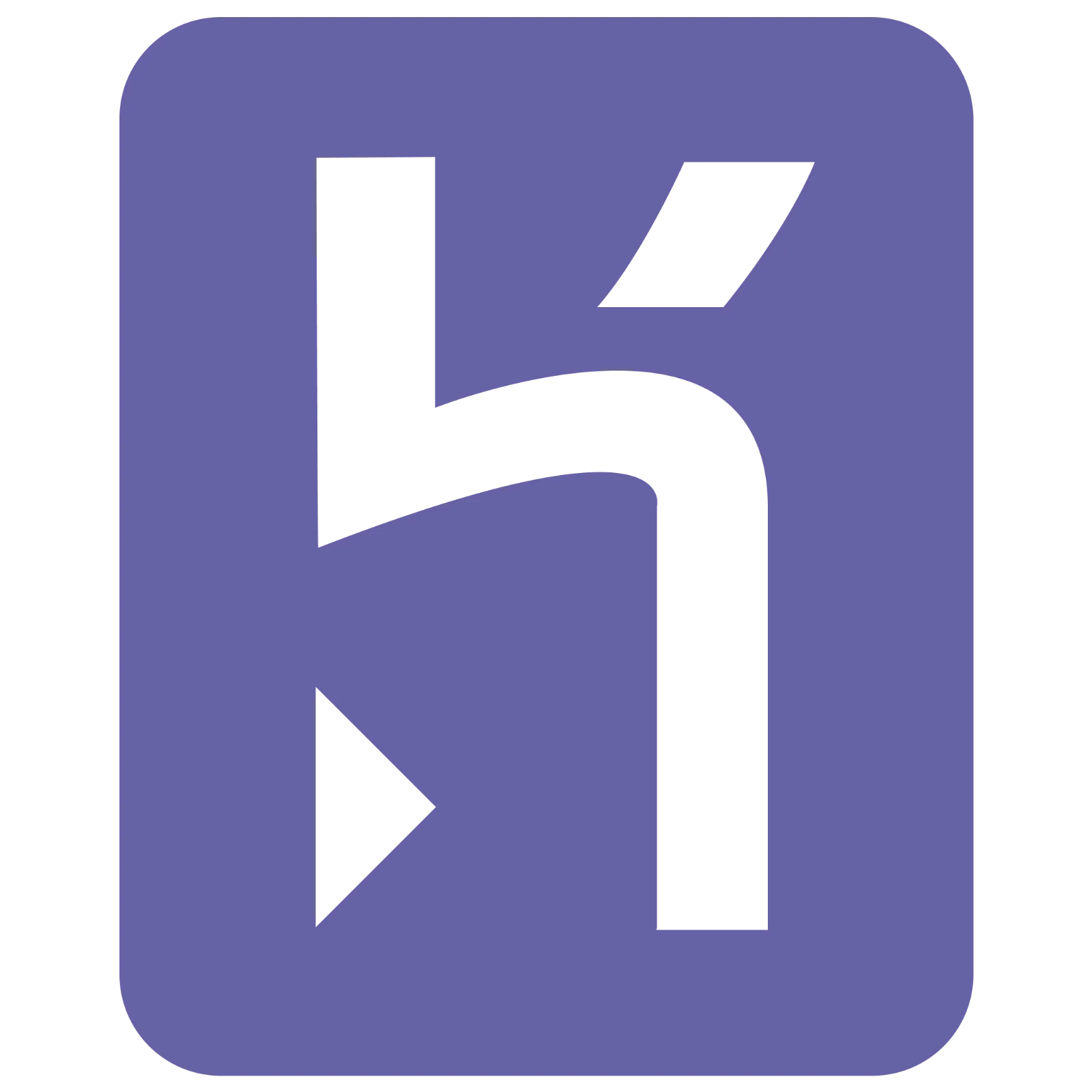 Abstract Black Media Symbol on a Purple Rounded Square Free PNG