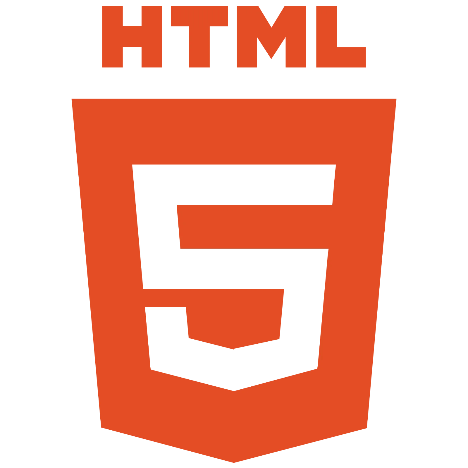 Orange HTML5 Shield Logo Free PNG