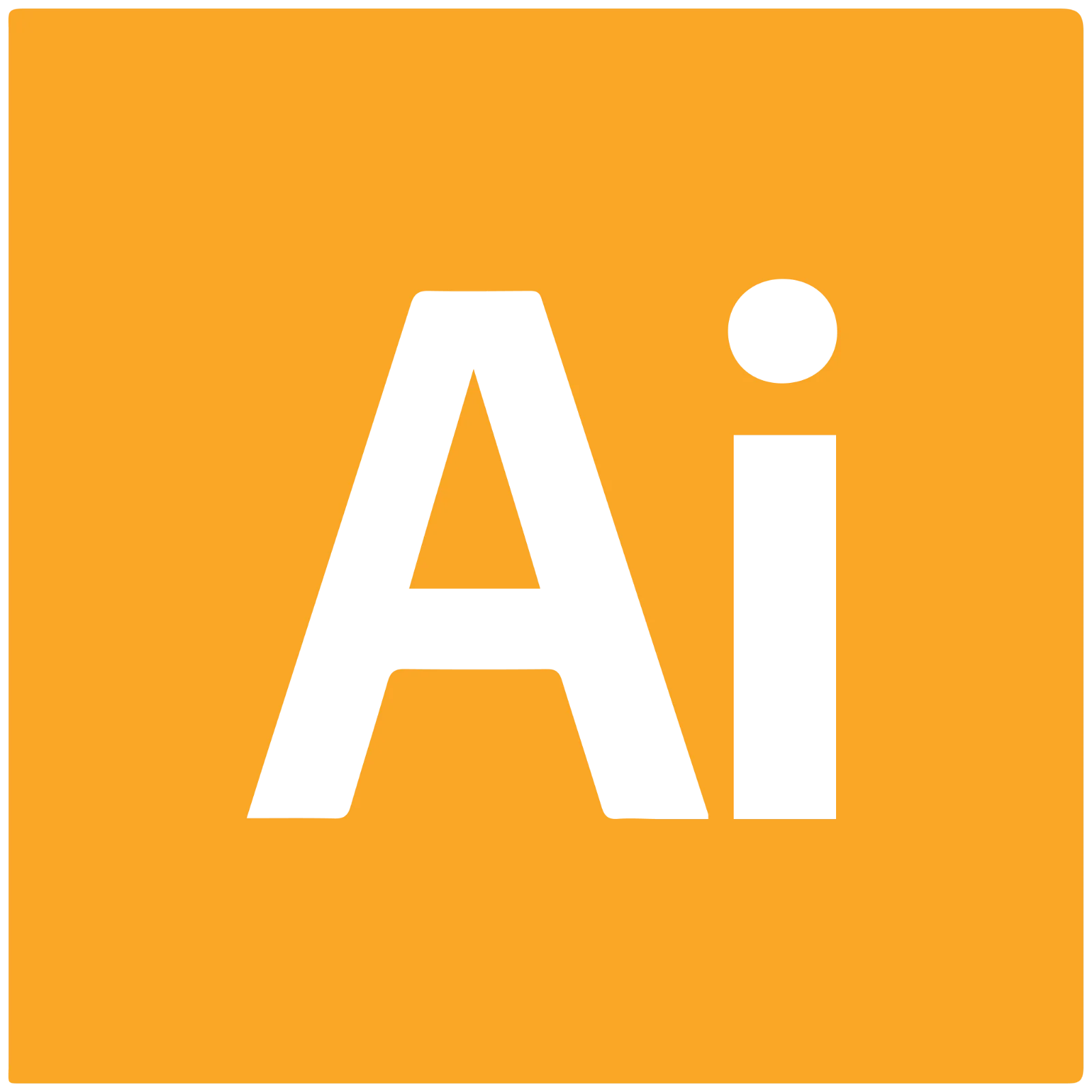 Bold Black Ai Lettering on Orange Background Free PNG