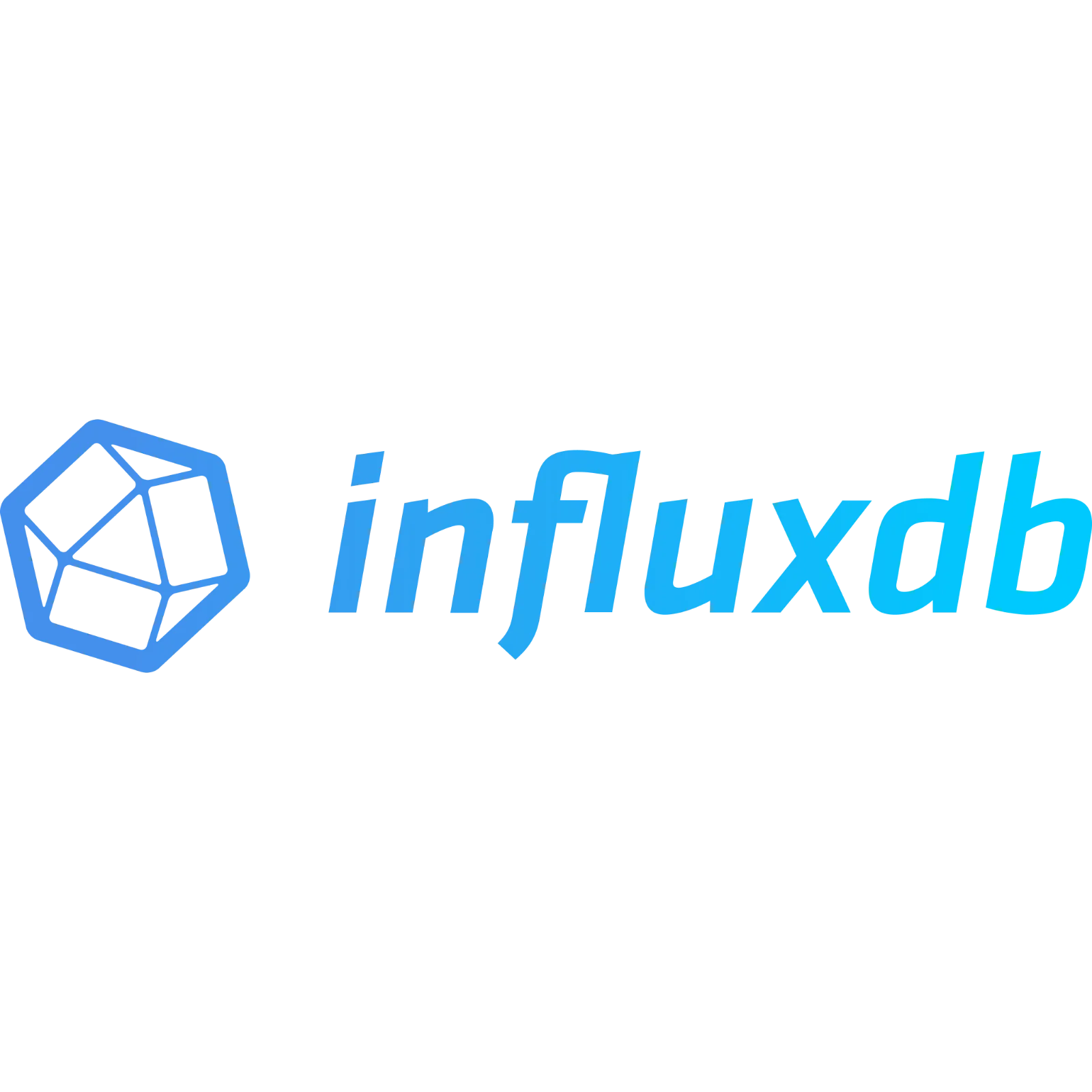 InfluxDB Blue Logo and Cube Icon Free PNG