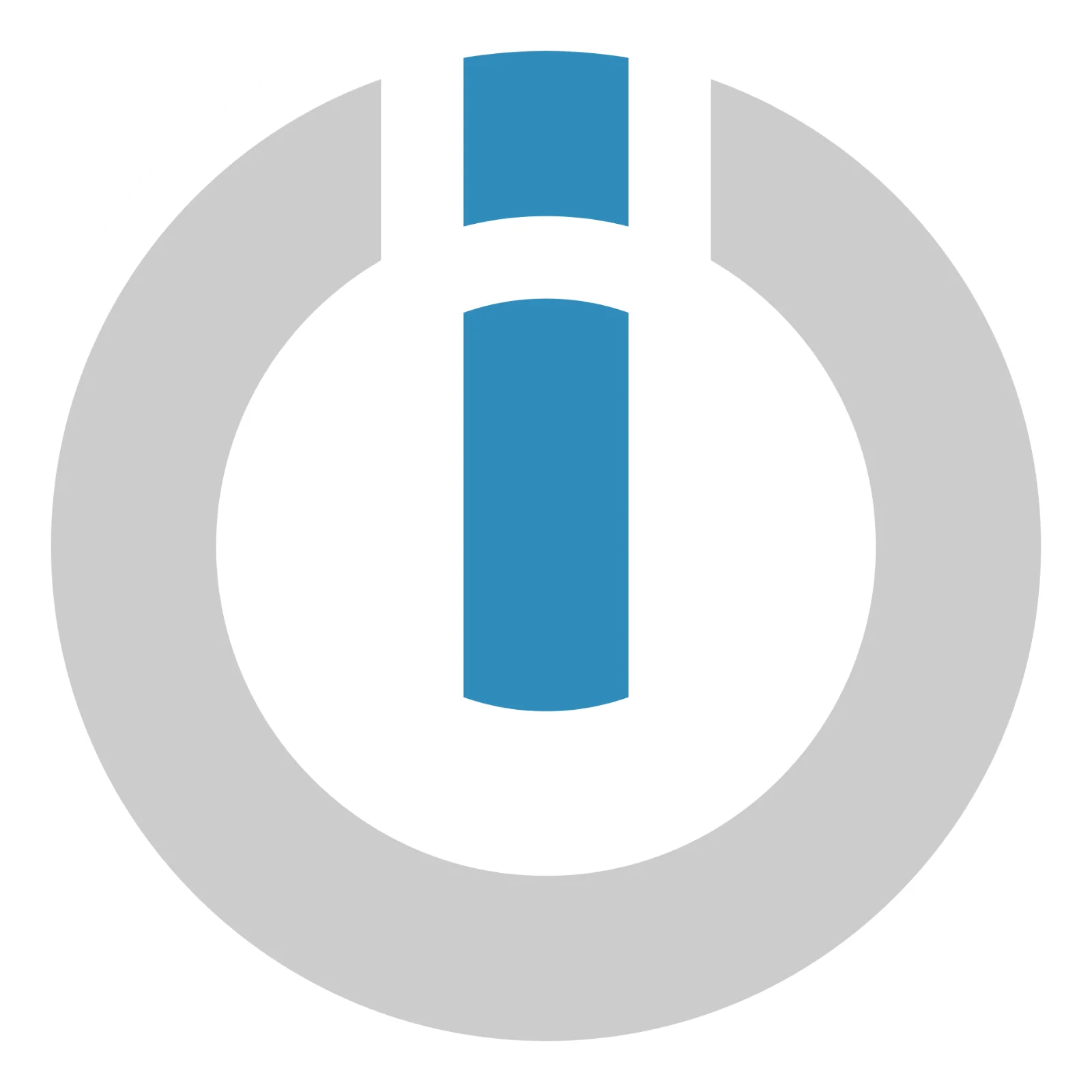 Blue and Gray Power Button Icon Free PNG