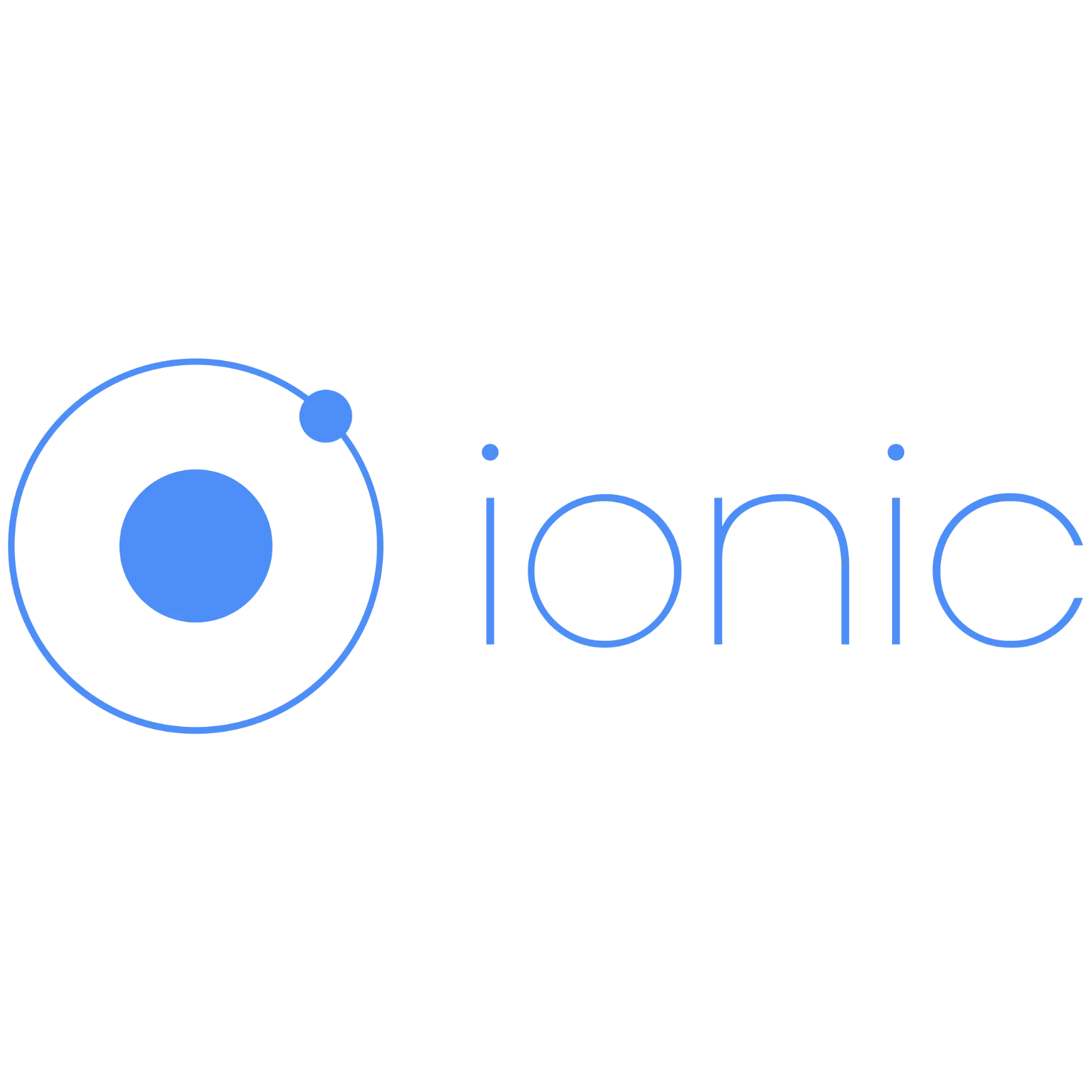 Ionic Logo with Blue Orbital Symbol Free PNG