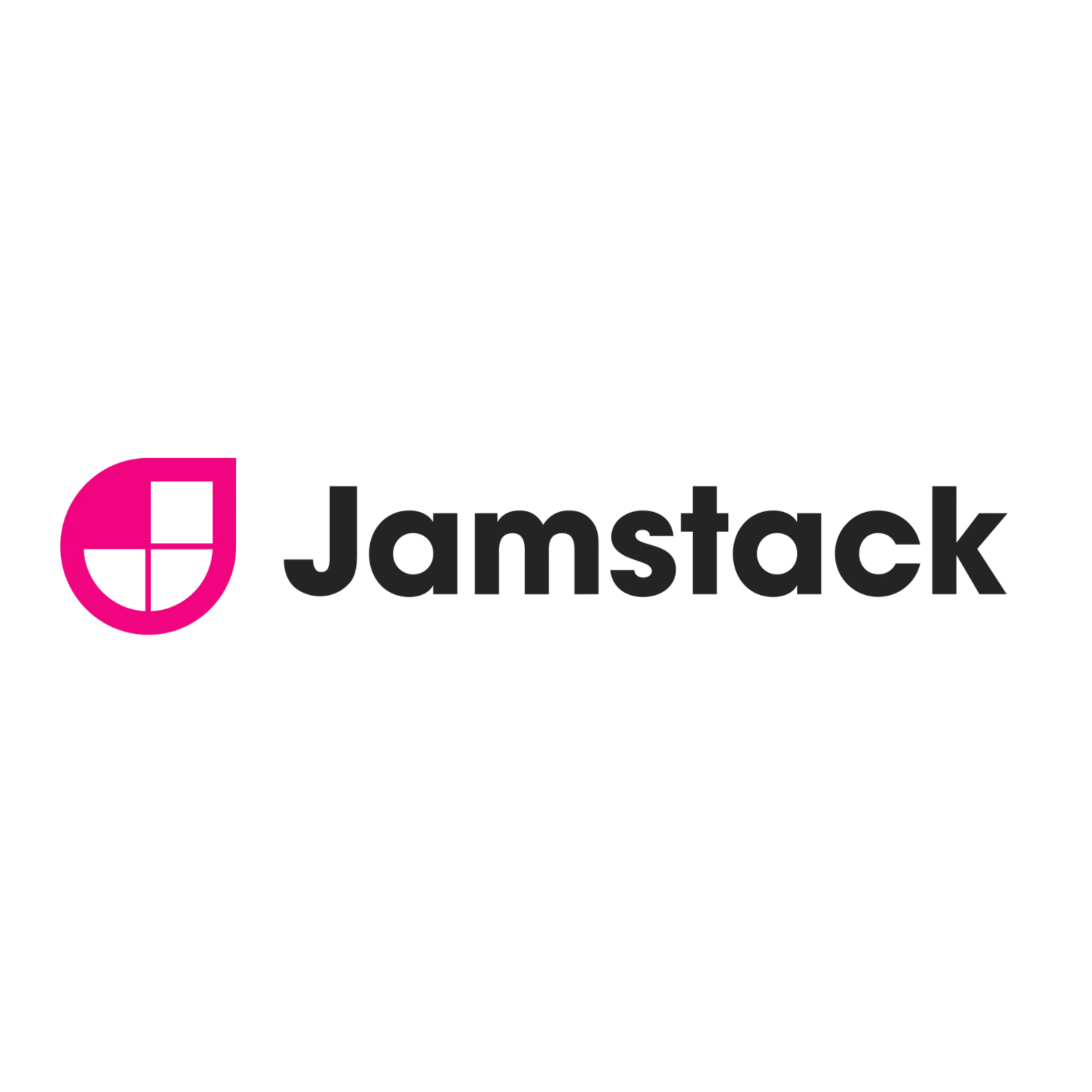 Jamstack Wordmark and Magenta Shield Icon Free PNG
