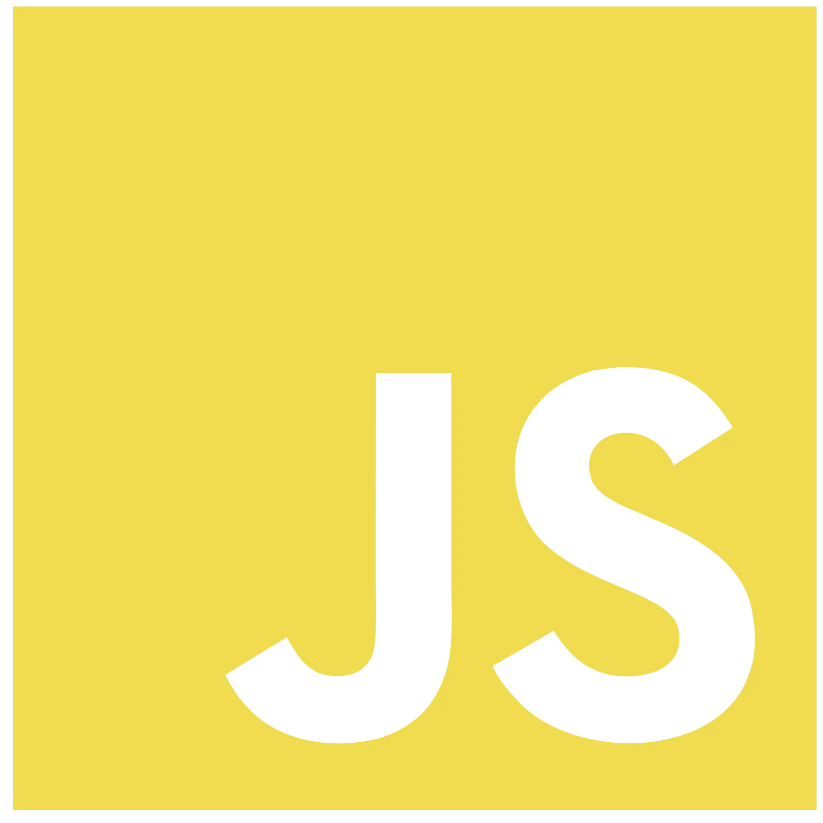 Bold JS Lettering on Yellow Background Free PNG