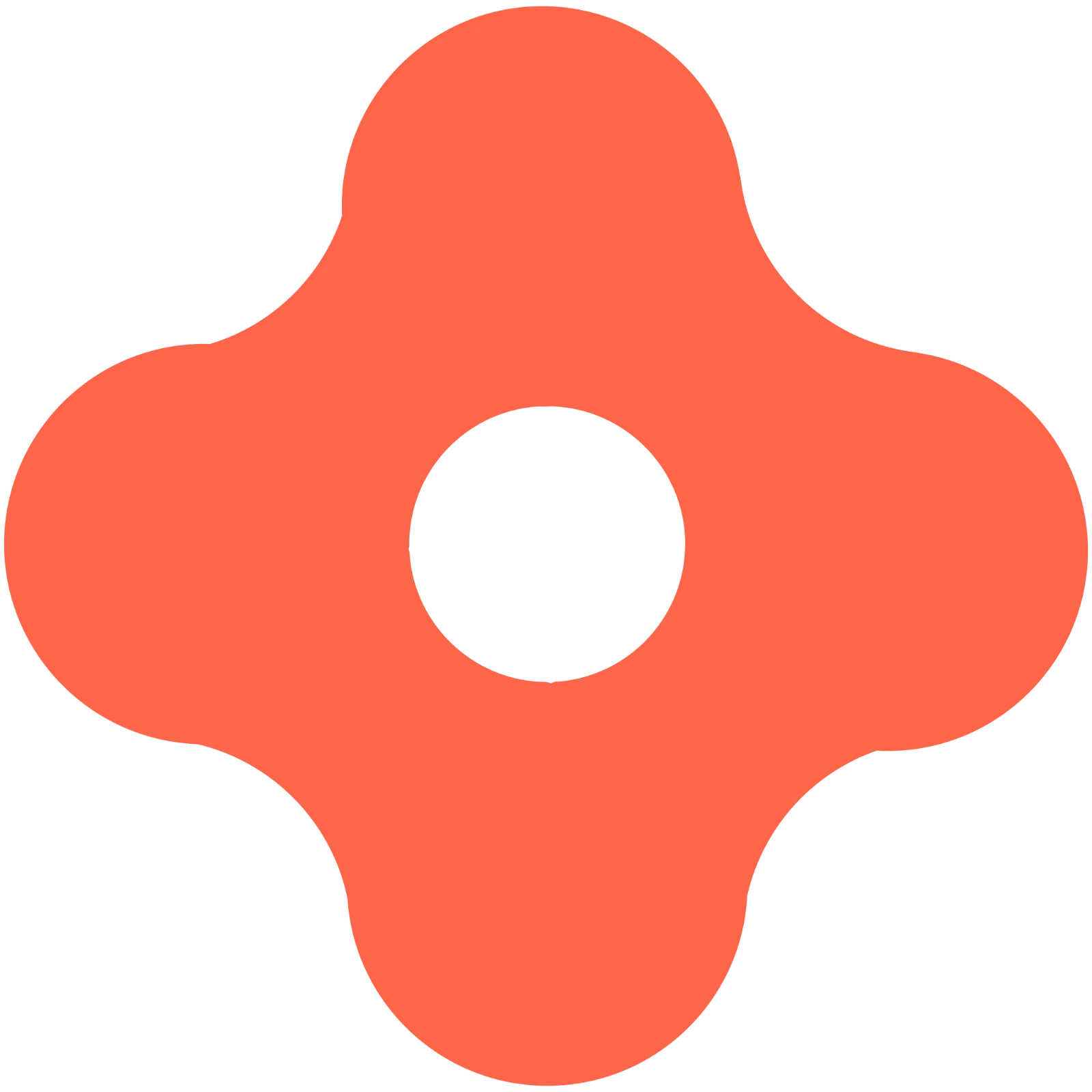 Coral Four-Lobed Ring Shape Free PNG