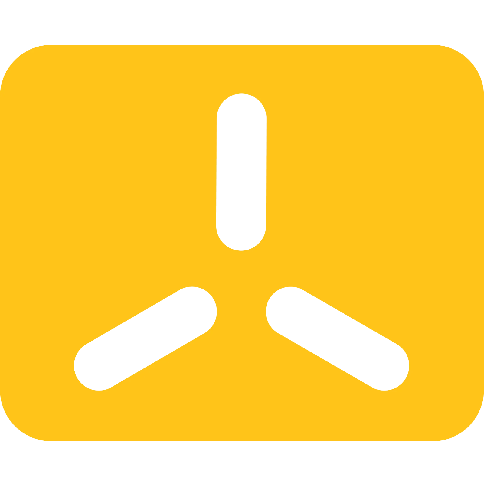 Abstract Three-Stroke Symbol on a Yellow Rounded Square Free PNG