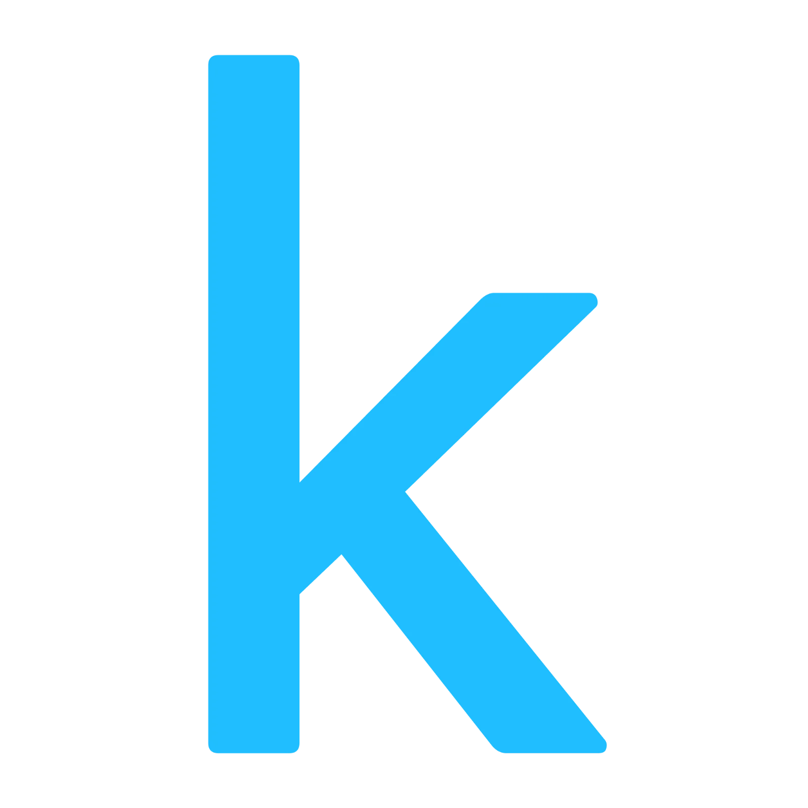 Bold Cyan Lowercase K Letter Free PNG