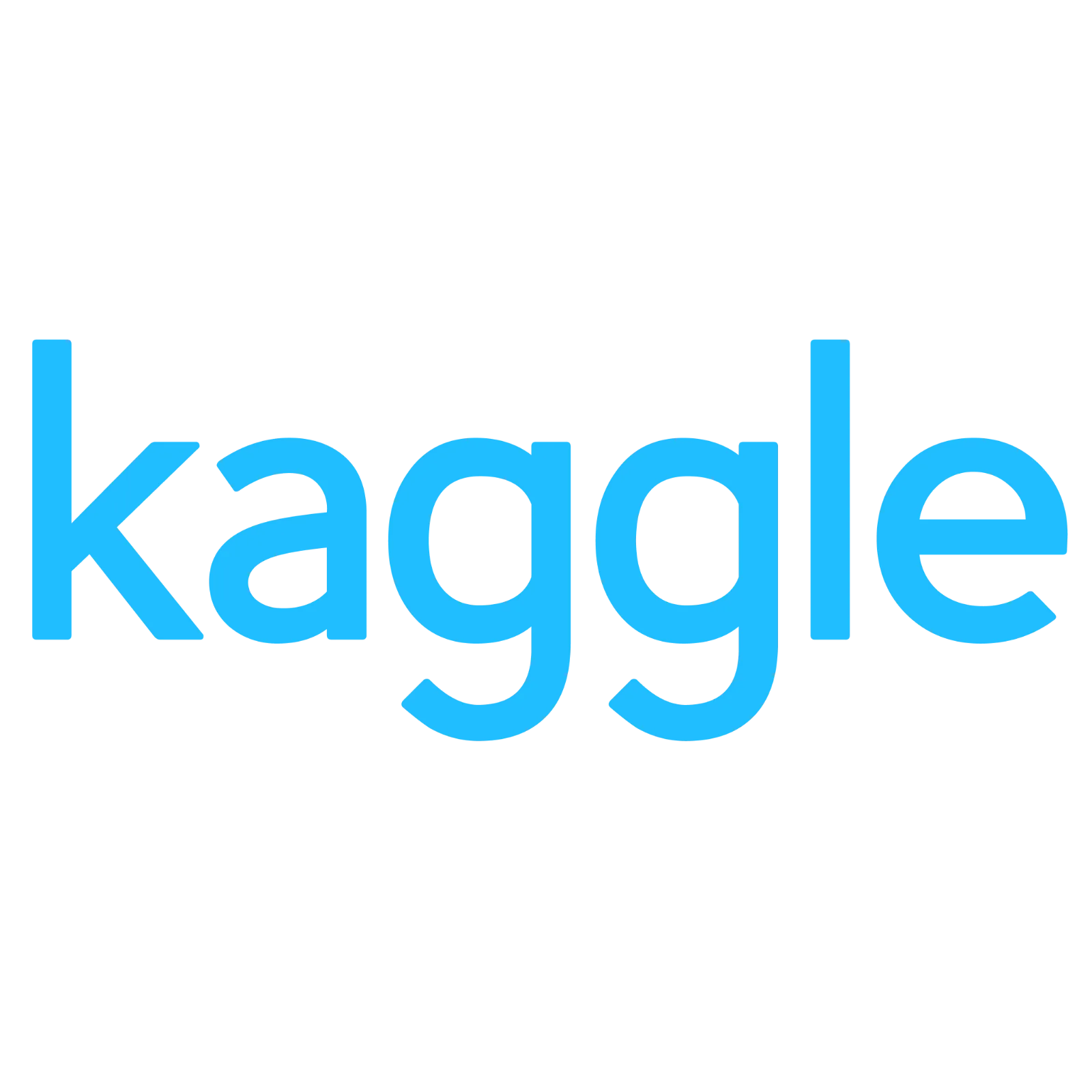 Kaggle Wordmark in Cyan on Black Background Free PNG