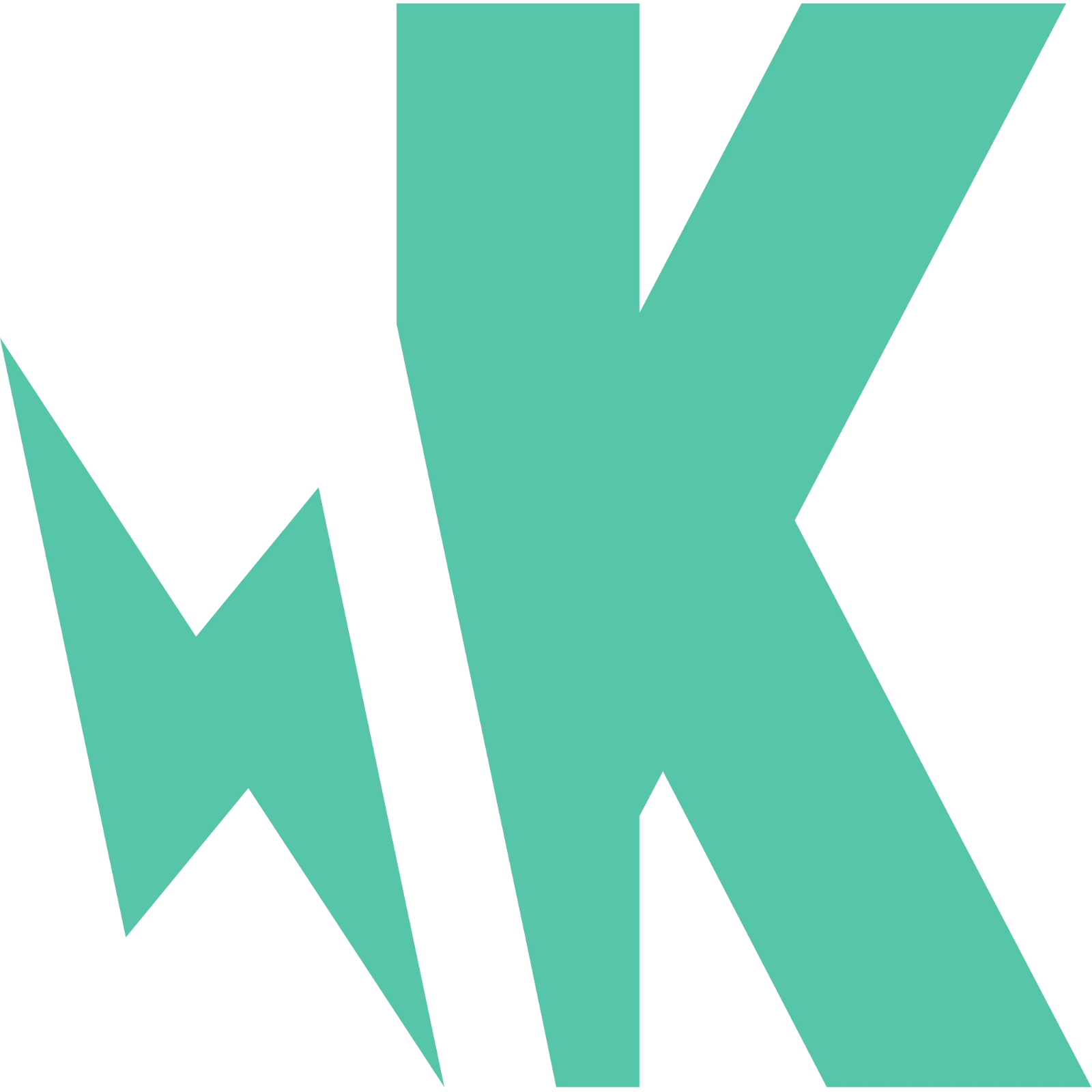 Bold Turquoise Geometric Letter K Free PNG