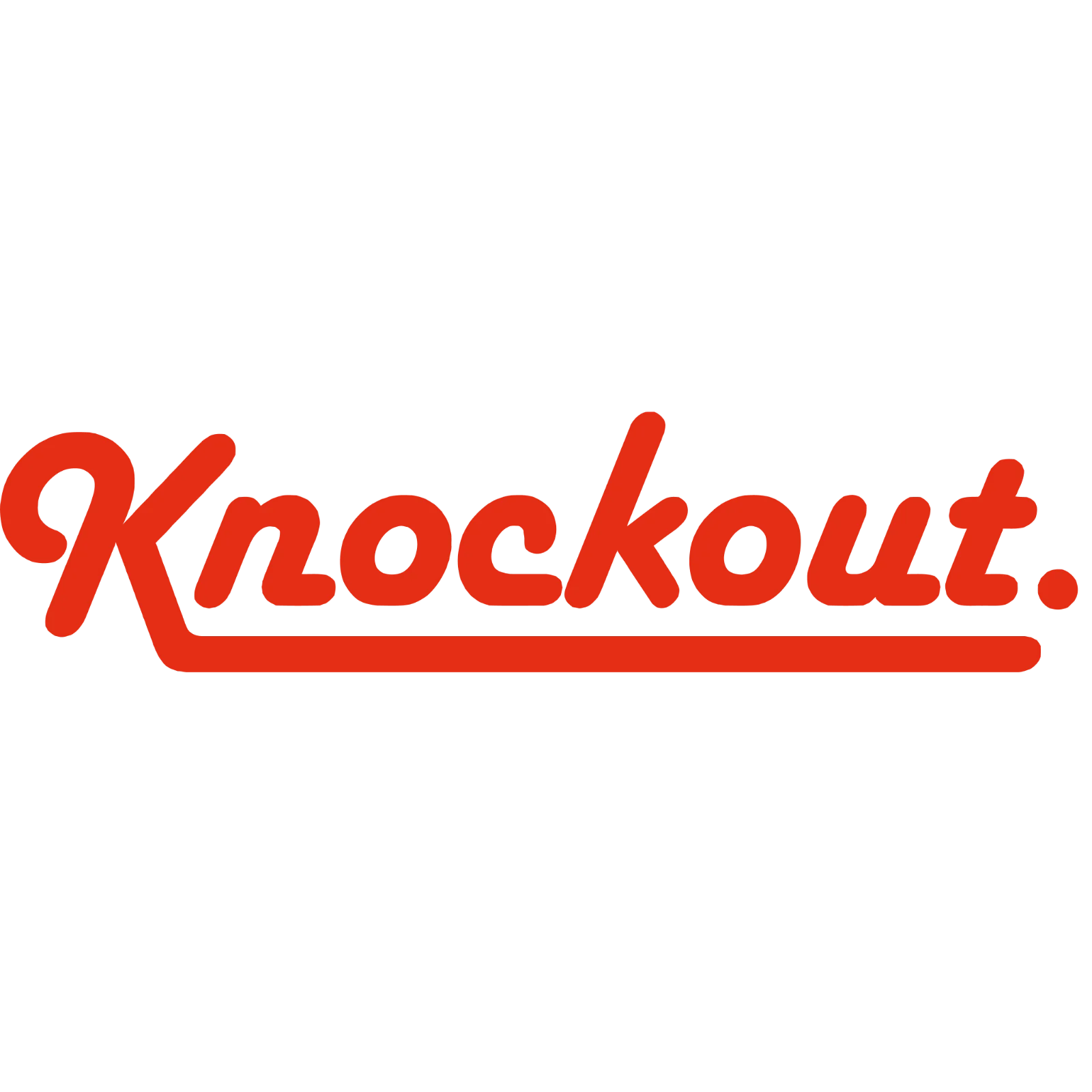 Red Knockout Script Lettering with Underline | Free PNG