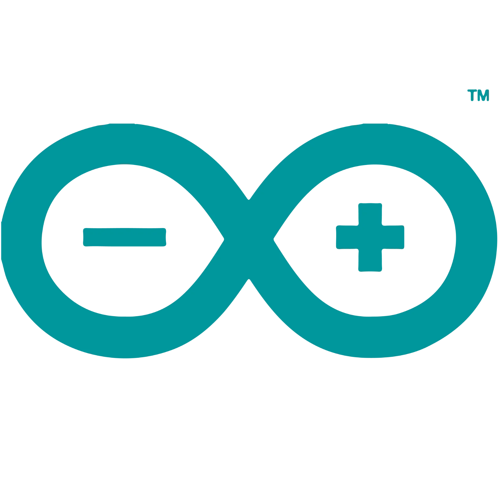 Teal Infinity Symbol with Plus and Minus Signs Free PNG