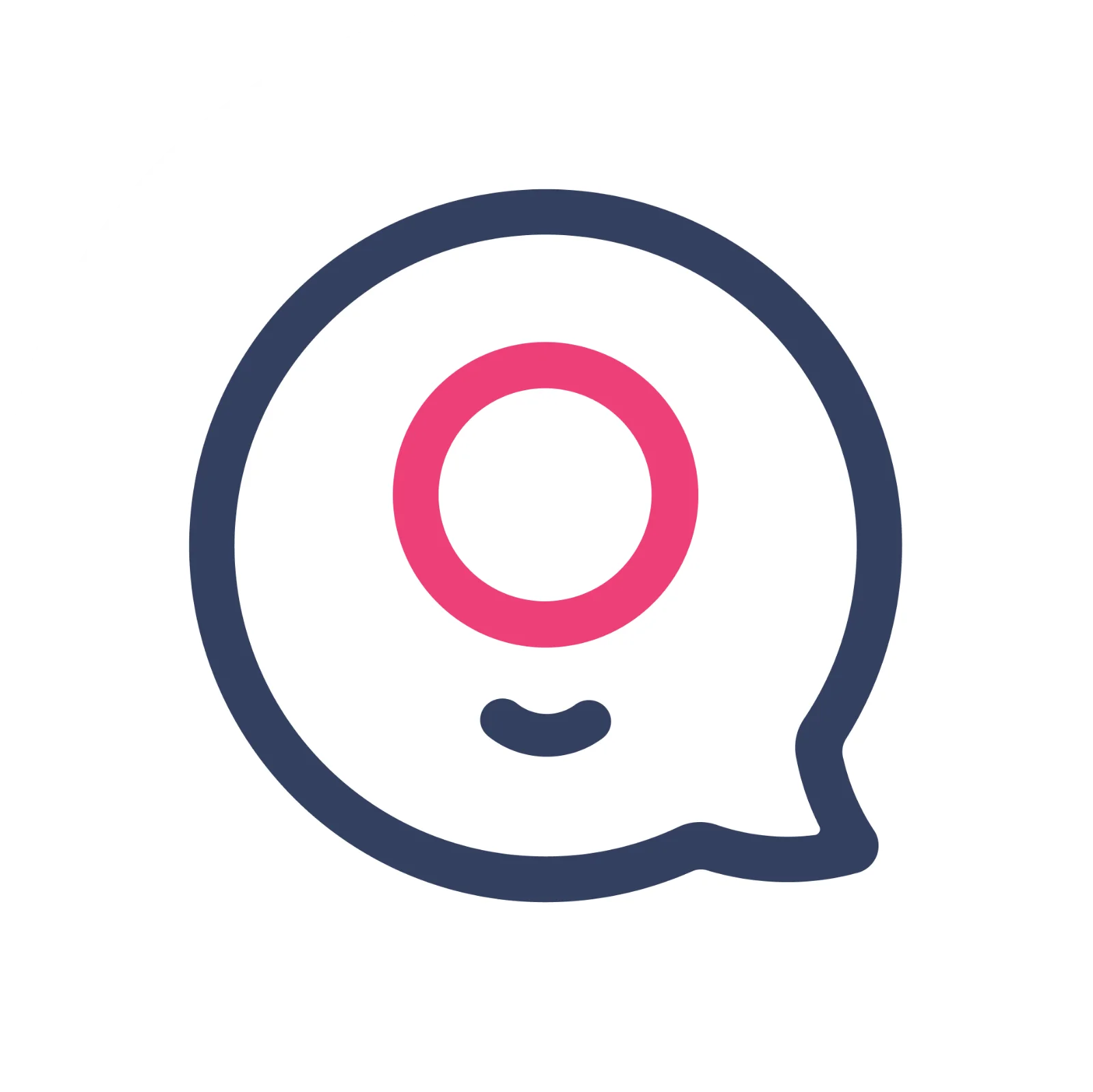 Playful One-Eyed Chat Bubble Icon Free PNG