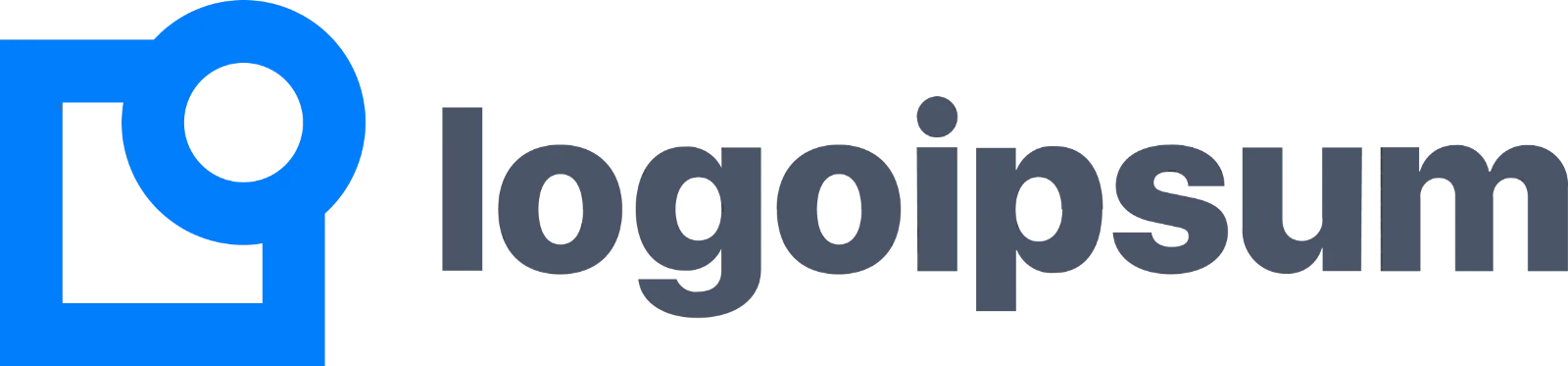 Blue Logipsum Wordmark and Geometric Icon Free PNG
