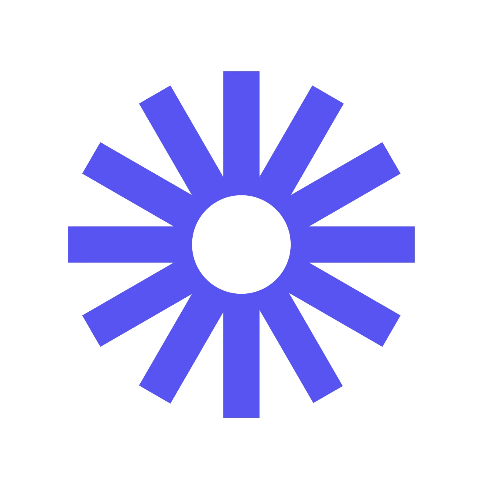 Violet Blue Sunburst Icon on a White Circle – Free PNG