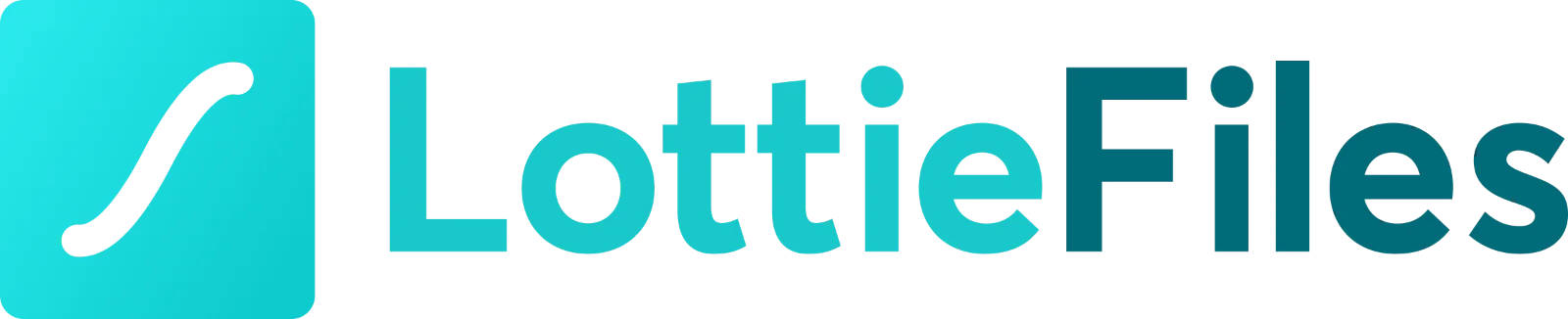 LottieFiles Turquoise Logo and Wordmark Free PNG
