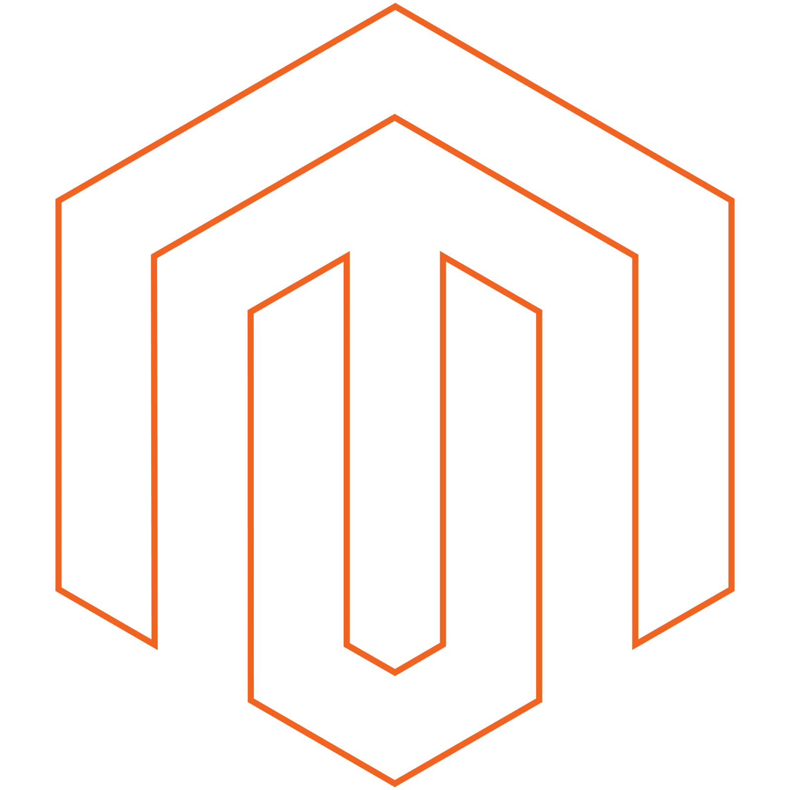 Orange Geometric M Hexagon Outline Free PNG