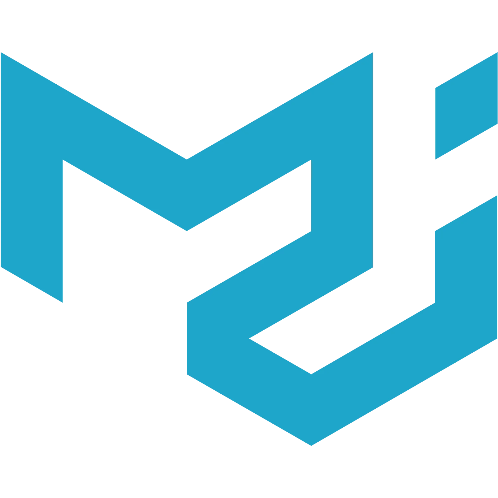 Turquoise Interlocking Geometric Emblem Free PNG