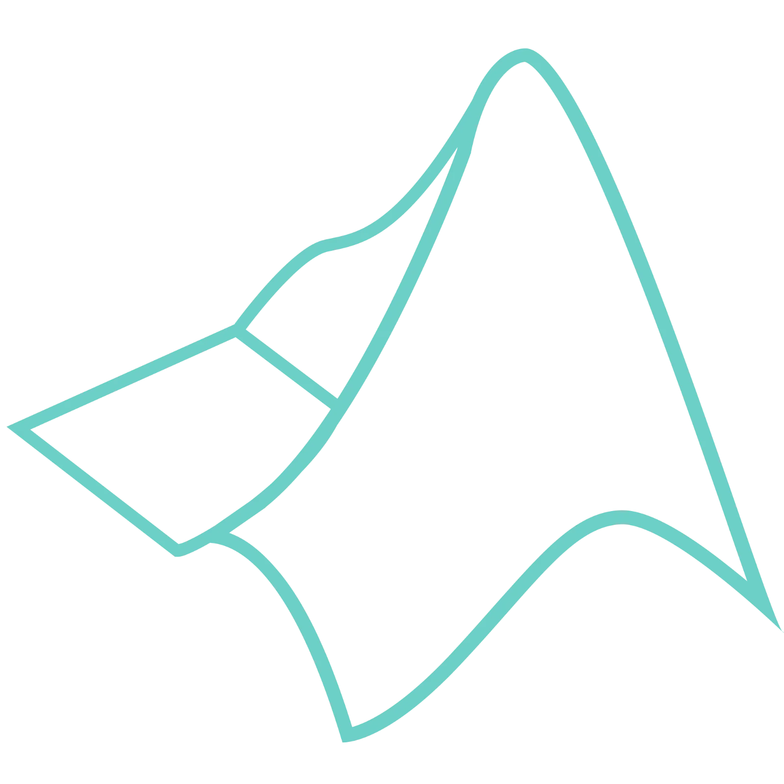Turquoise Abstract Folded Shape Free PNG