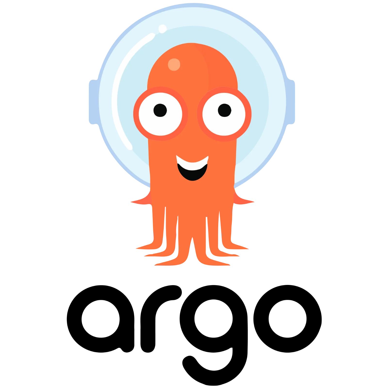 Cheerful Orange Octopus in a Bubble Helmet Free PNG