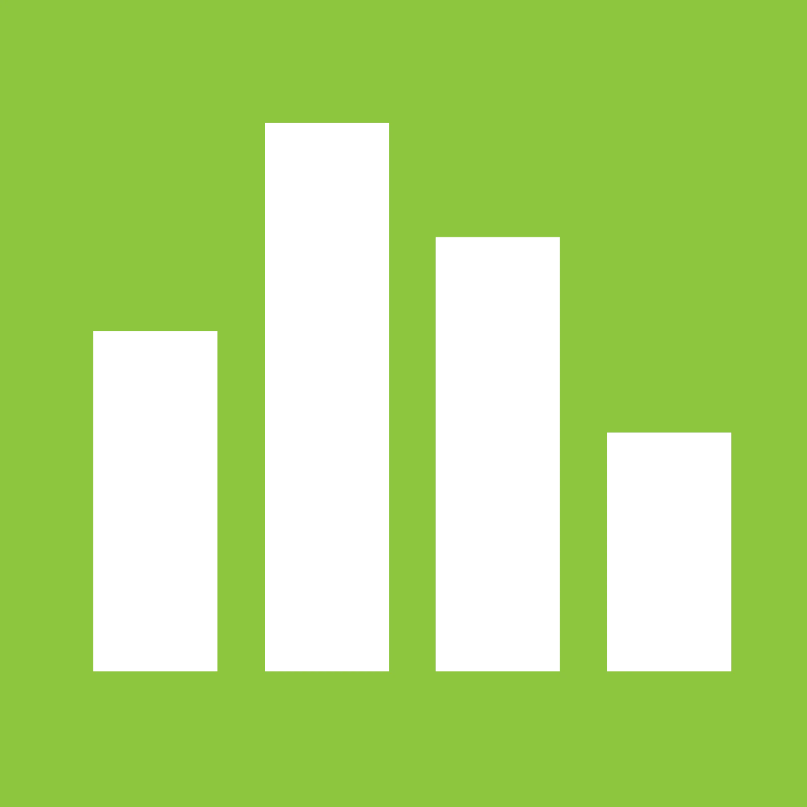 Minimal Four-Bar Chart on Lime Green Background Free PNG