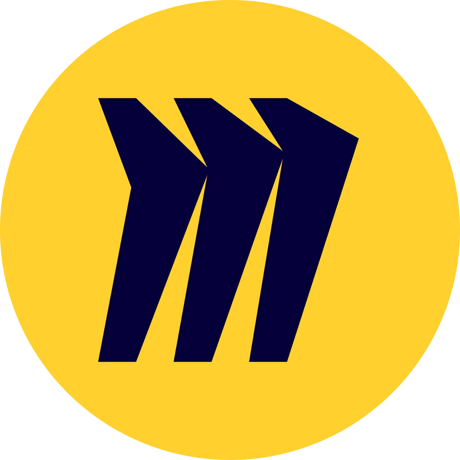 Three Navy Fast-Forward Arrows in a Yellow Circle Free PNG