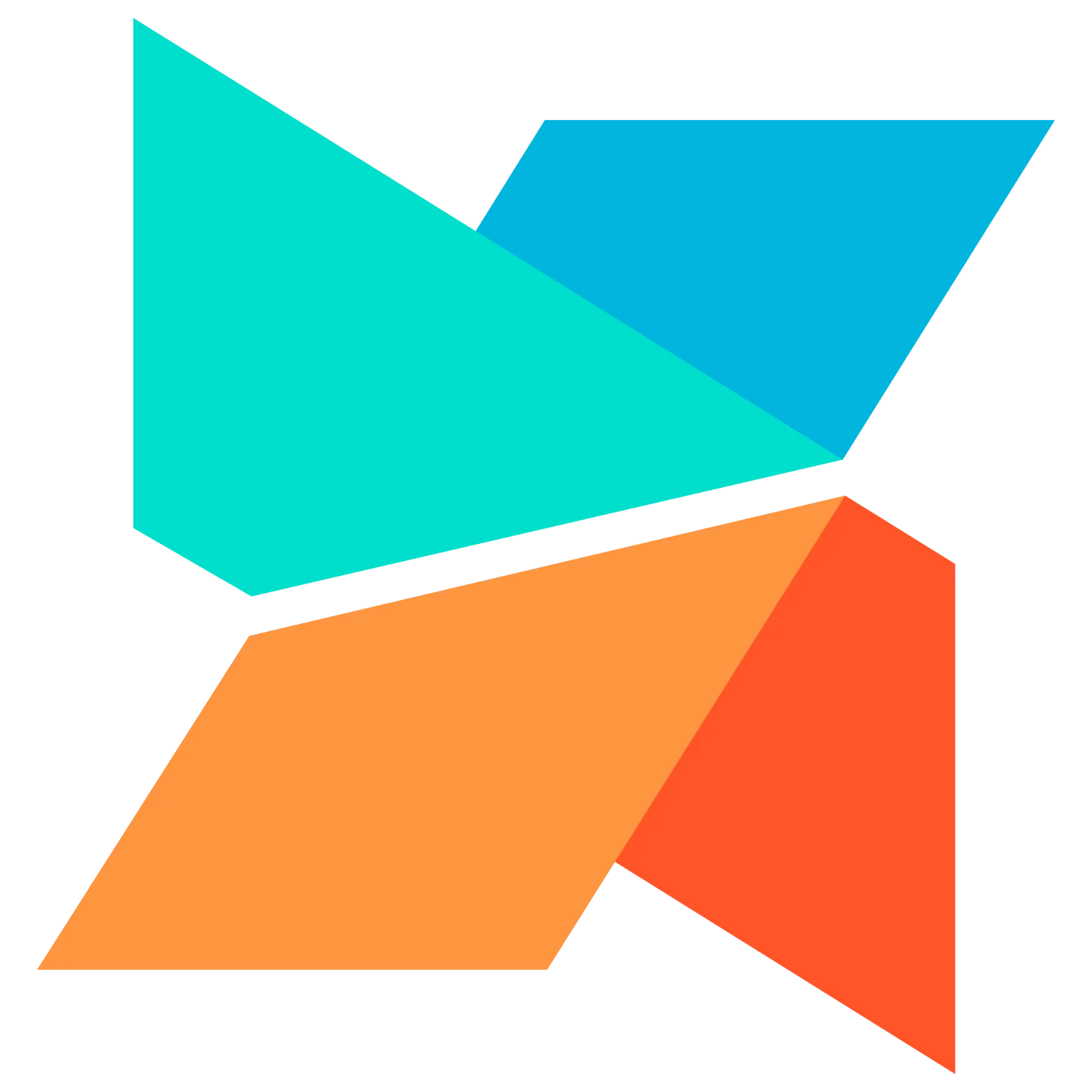 Colorful Abstract Angular Ribbon Shapes Free PNG