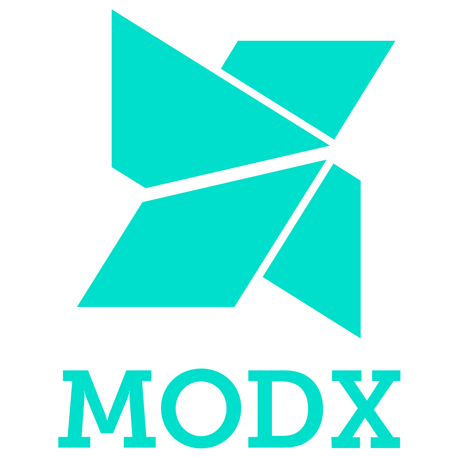Turquoise MODX Logo and Geometric Mark Free PNG