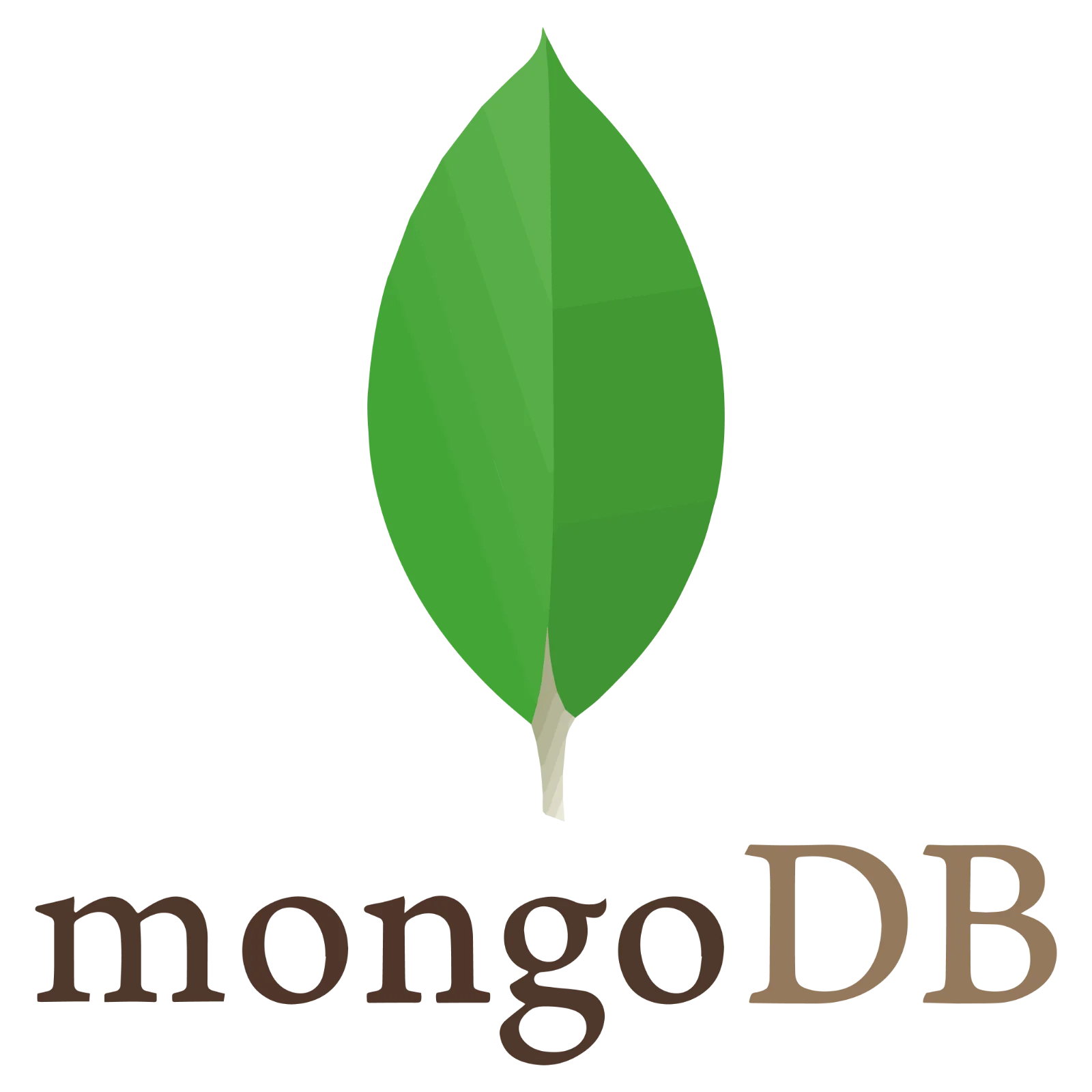 MongoDB Leaf Wordmark Logo Free PNG