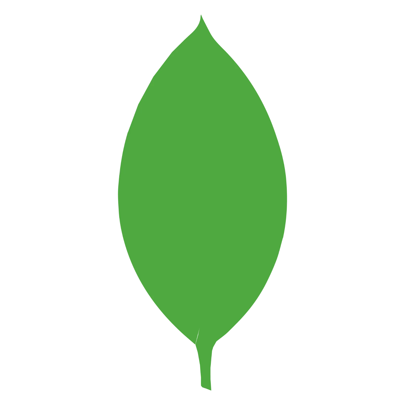 Solid Green Leaf Silhouette Free PNG