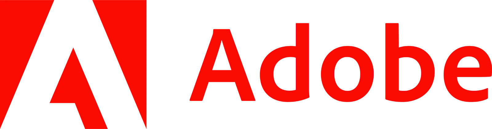 Adobe Red Wordmark and A Logo on Black Background - Free PNG