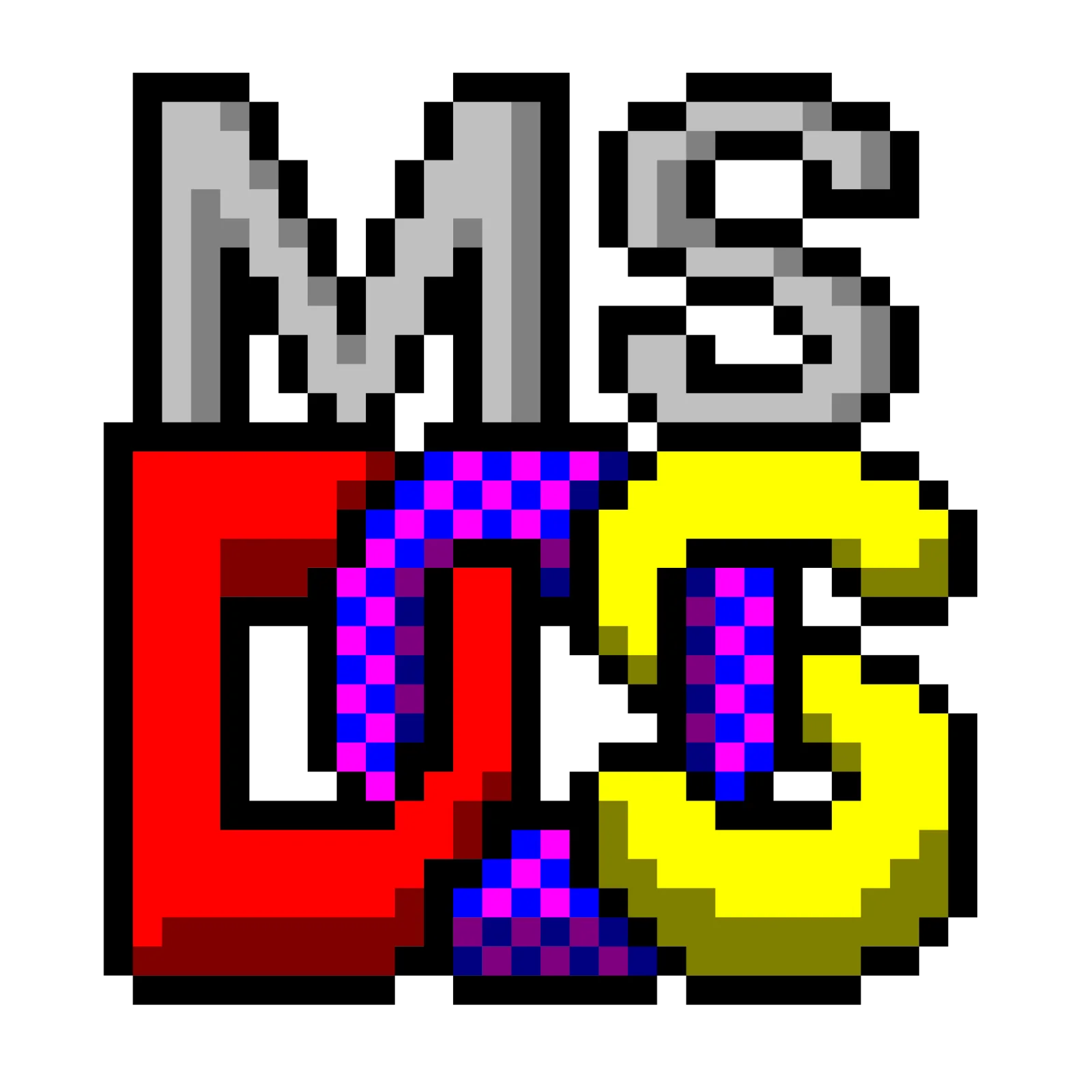 Retro Pixelated MS-DOS Lettering Free PNG