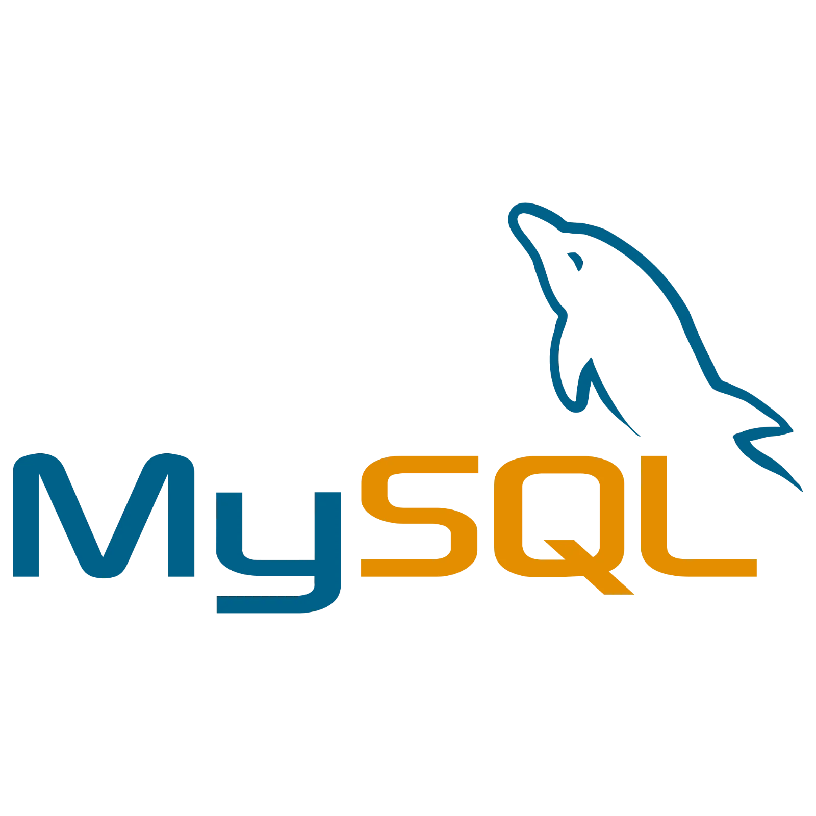 MySQL Dolphin Logo in Blue and Orange | Free PNG